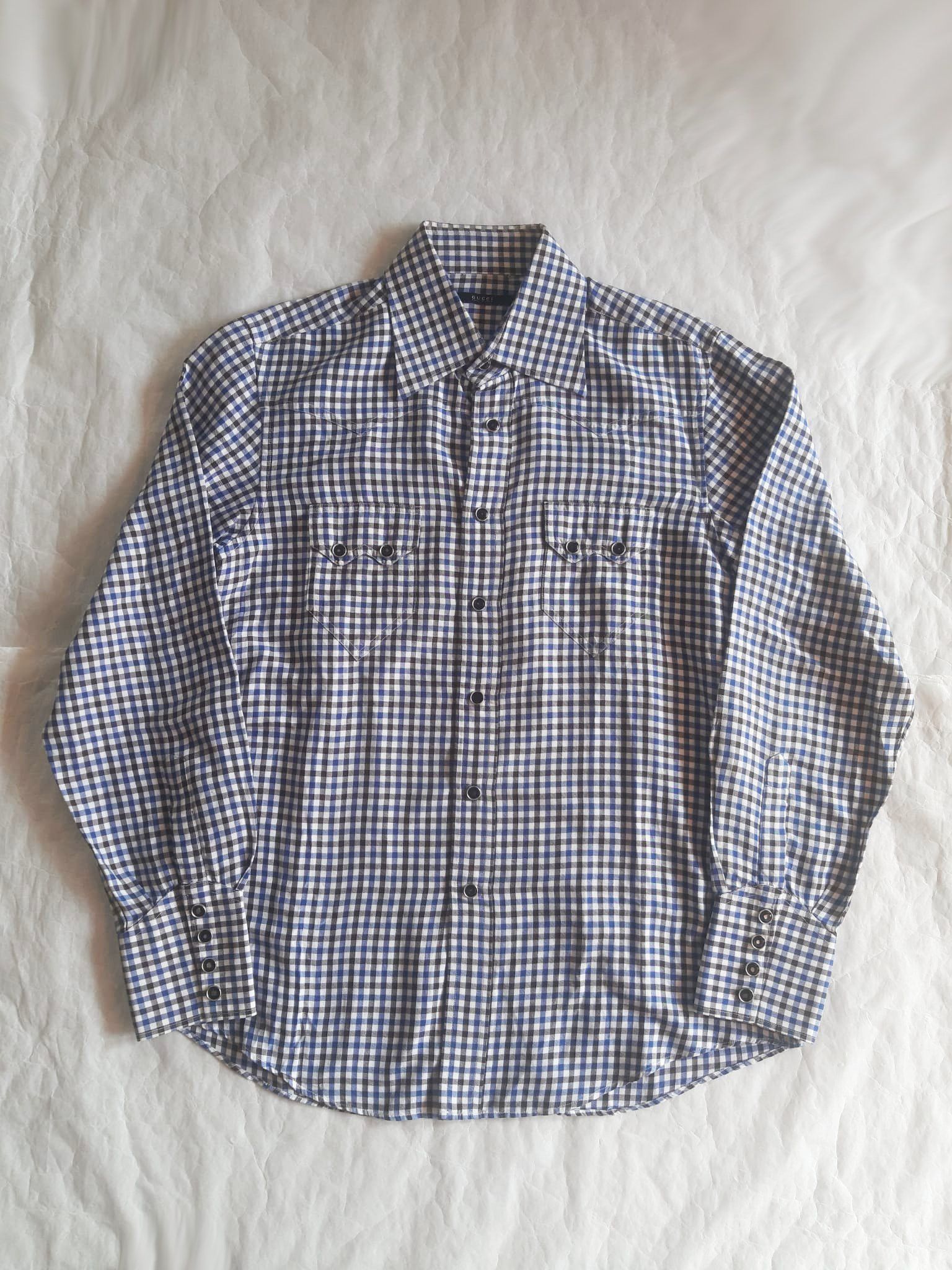 Gucci Gucci X Tom Ford SS 2004 Silk Gingham Western Cowboy Shirt Size US M / EU 48-50 / 2 - 3 Thumbnail