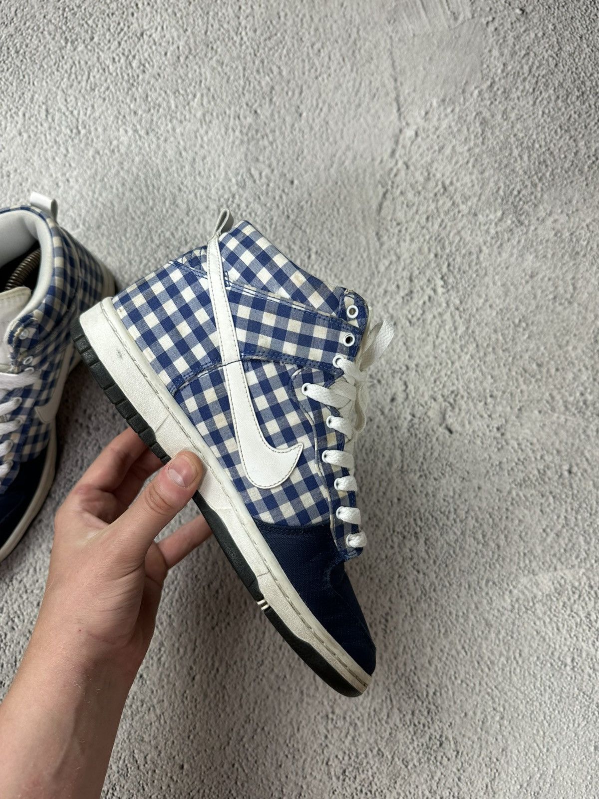 Nike Nike Dunk High VNTG Gingham Navy Check 2009 Size US 8 / IT 38 - 6 Thumbnail