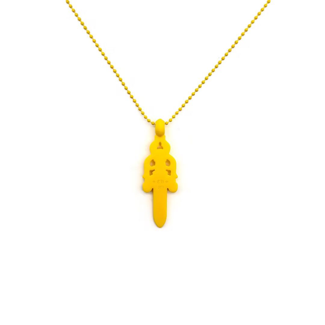 Chrome Hearts Resin Yellow Dagger Pendant Necklace