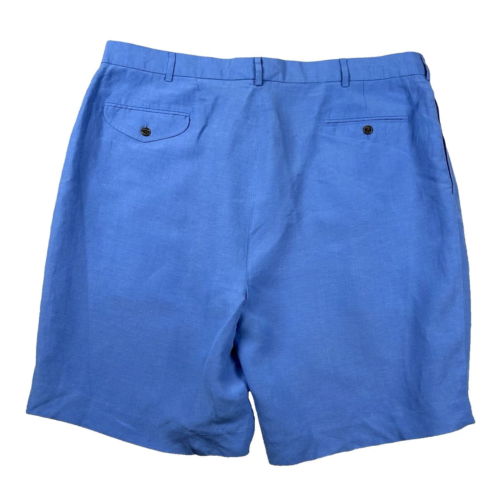Ralph Lauren Polo Golf Ralph Lauren Mens 40 Blue Linen Silk Blend Pleated Chino Shorts Size US L / EU 52-54 / 3 - 2 Thumbnail