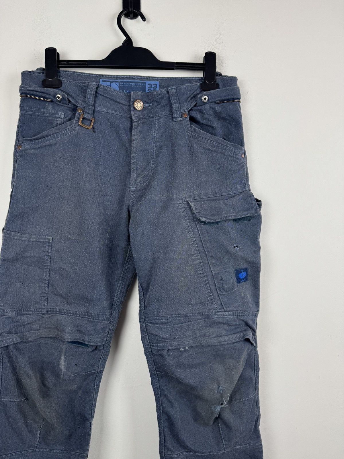 Vintage Vintage Engelbert Strauss Distressed Faded Work Cargo Pants Size US 33 - 3 Thumbnail