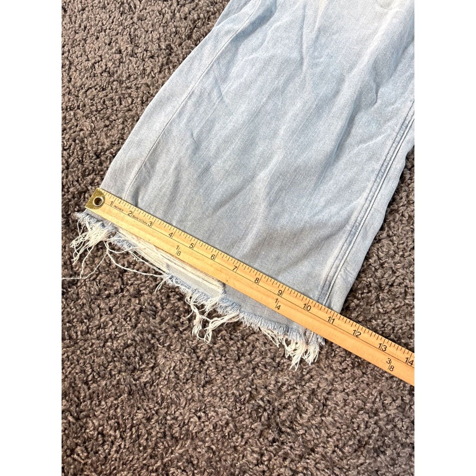 American Eagle Outfitters VINTAGE American Eagle Outfitters Jeans 4 Short Blue Super High Rise Baggy Wide Leg Distressed Jeans Women 90s Y2K Curvy Inseam 29 Womens Size 27" / US 4 / IT 40 - 3 Thumbnail
