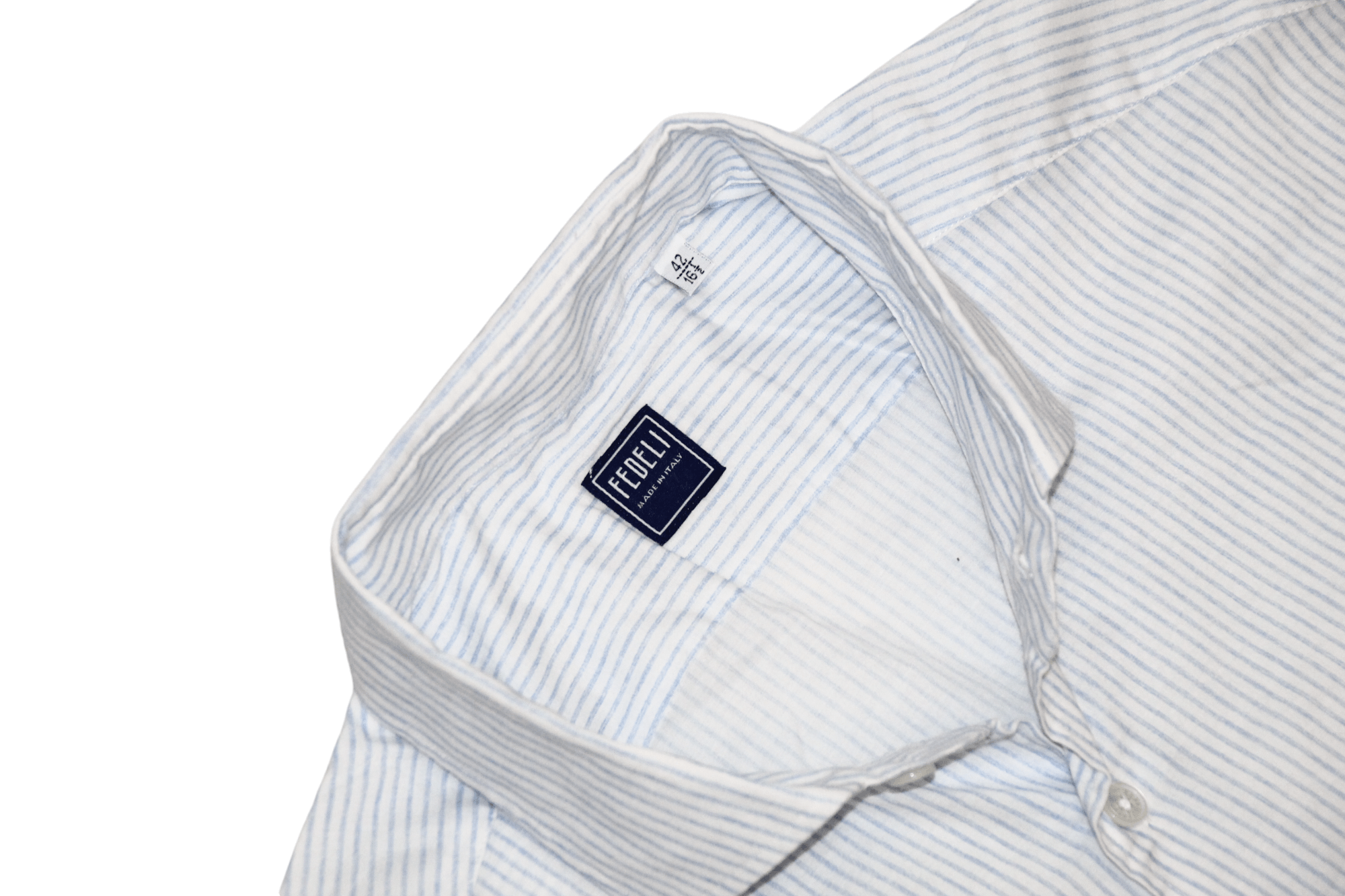 Fedeli Fedeli Bold Striped Cutaway-collar Poplin Shirt Size US L / EU 52-54 / 3 - 2 Thumbnail