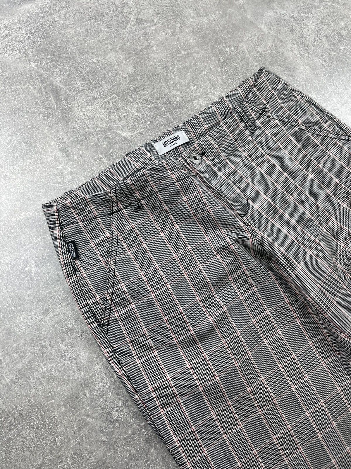 Moschino × Vintage Moschino Vintage Rare Archive Flared Checkered Pants Size 34" / US 12 / IT 48 - 10 Thumbnail