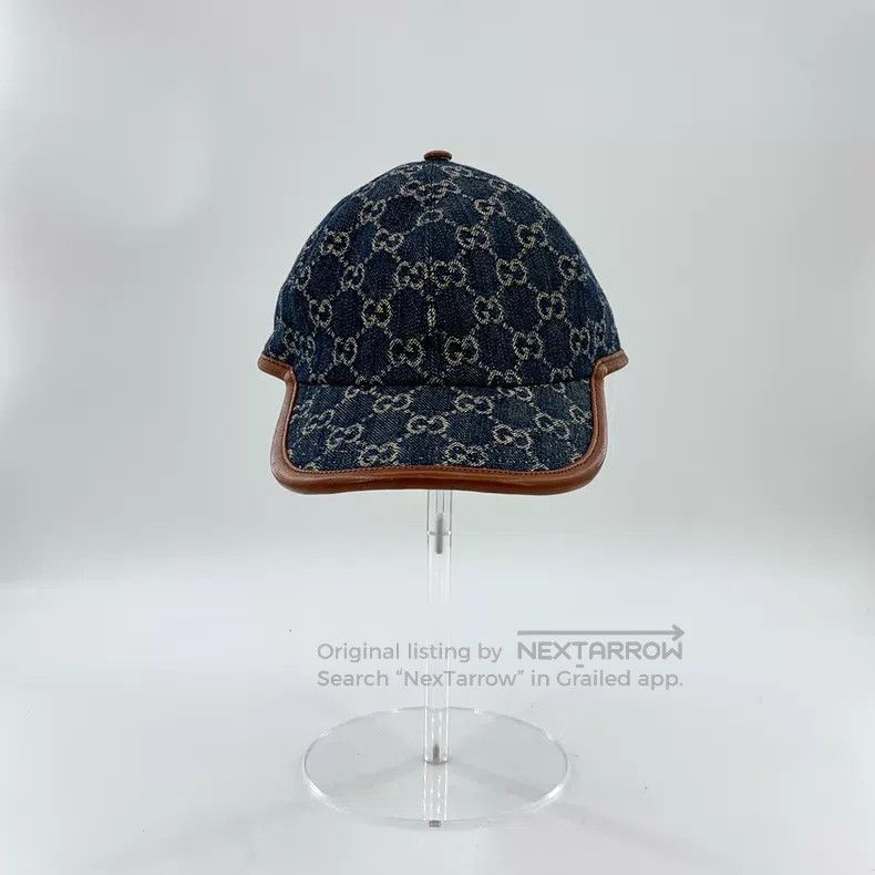 Gucci Gucci Dark blue logo jacquad full-print cotton cap Size ONE SIZE - 1 Thumbnail
