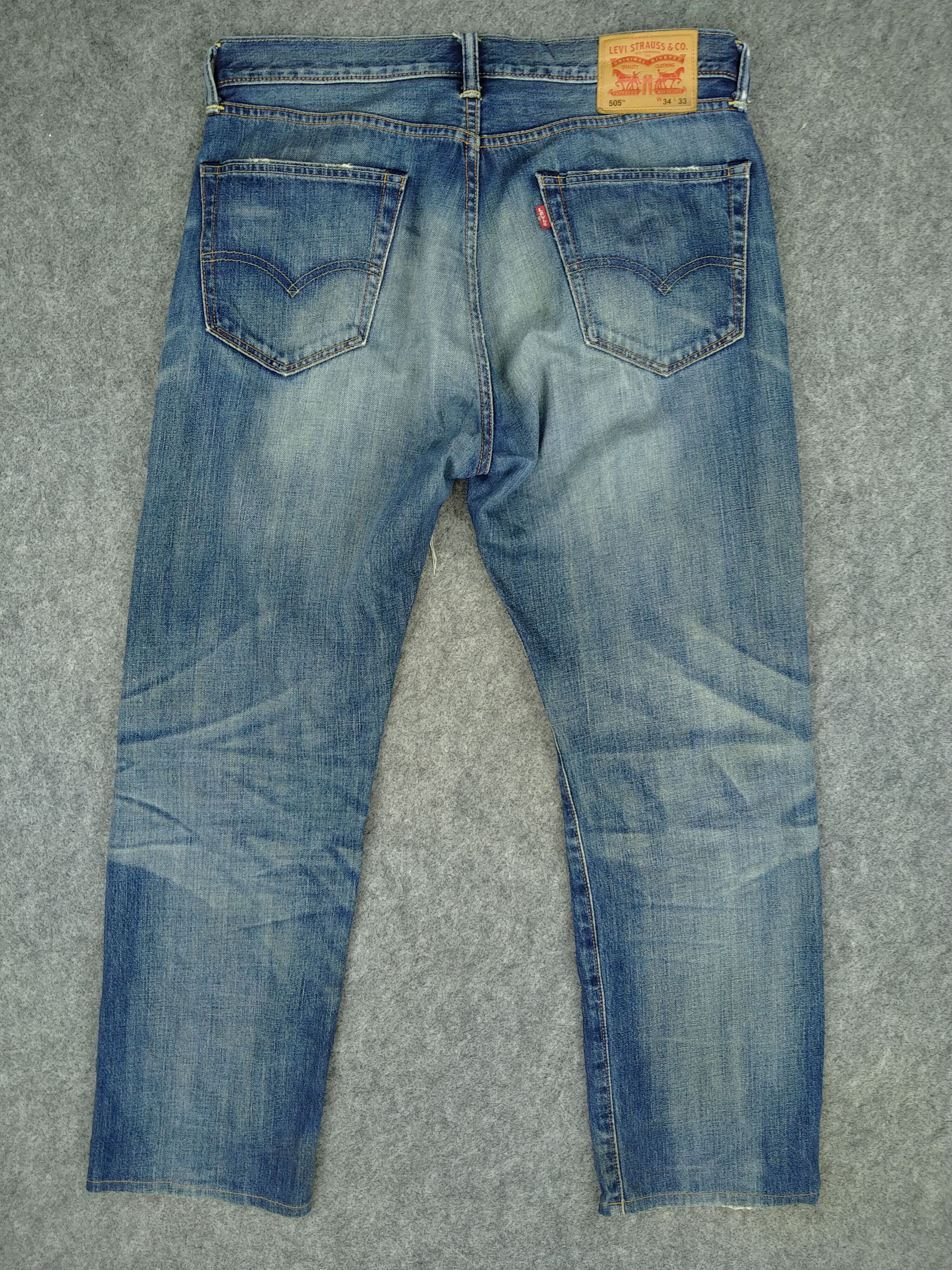 Levi's Dirty Levi's 505 Whisker Denim 34 x 30 -JN650 Size US 34 / EU 50 - 2 Thumbnail