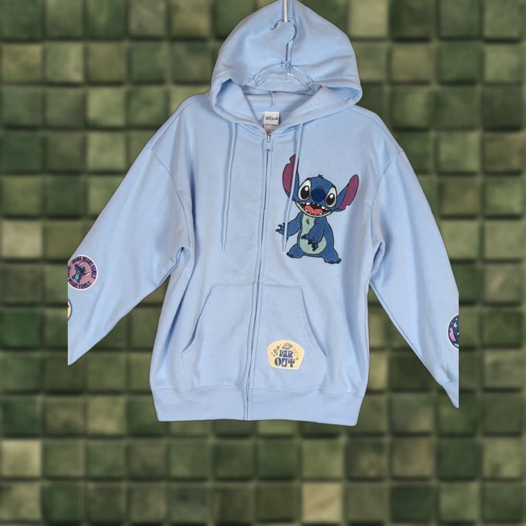 Disney VINTAGE? No. Disney STITCH Women’s Blue Full Zip Character Sweatshirt Hoodie L Jacket Size L / US 10 / IT 46 - 1 Thumbnail
