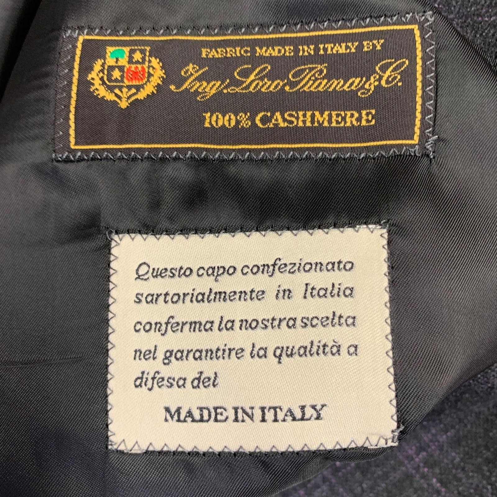 Other 48 Regular Black Purple Plaid Cashmere Sport Coat Size 48R - 7 Thumbnail