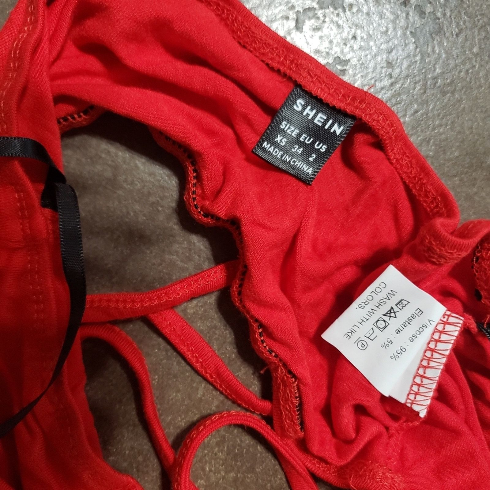 Shein Red Wrapped | SHEIN | Cropped Tube Top Size XS / US 0-2 / IT 36-38 - 3 Thumbnail