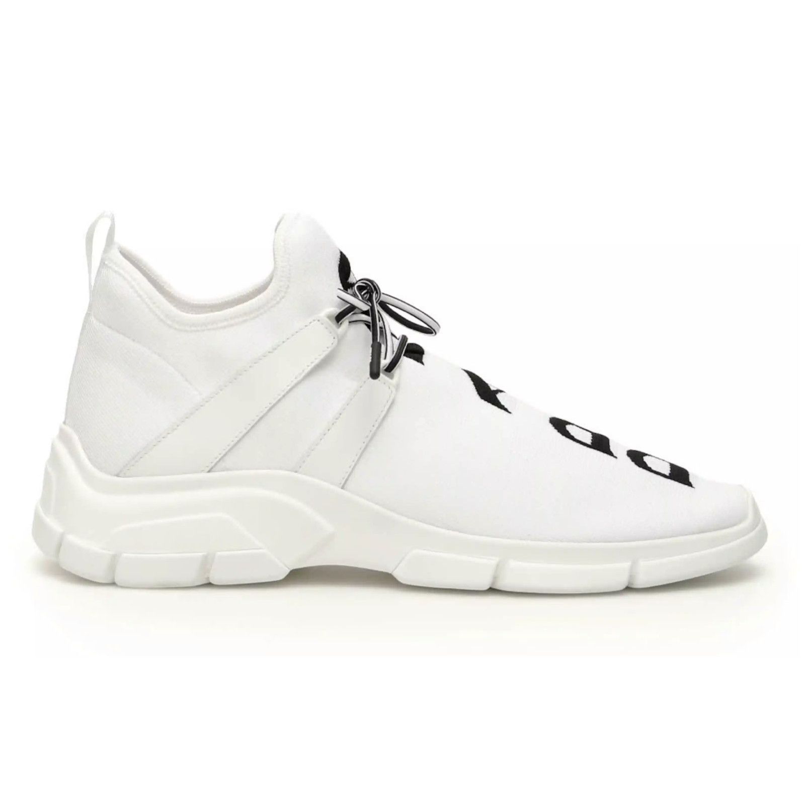 Prada Prada Mens XY Logo Sock White Black Knit Flat Trainer Size US 13 / EU 46 - 3 Thumbnail