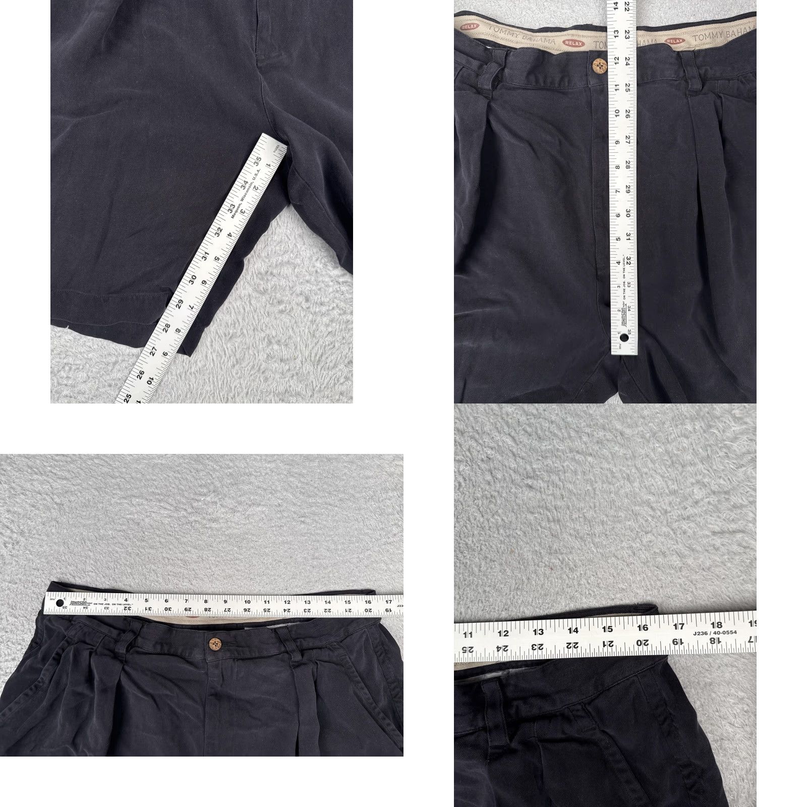 Tommy Bahama Tommy Bahama Shorts Mens 36 Black 100% Silk Relax Pleated Casual Golf Chino Mens Size US 36 / EU 52 - 8 Thumbnail