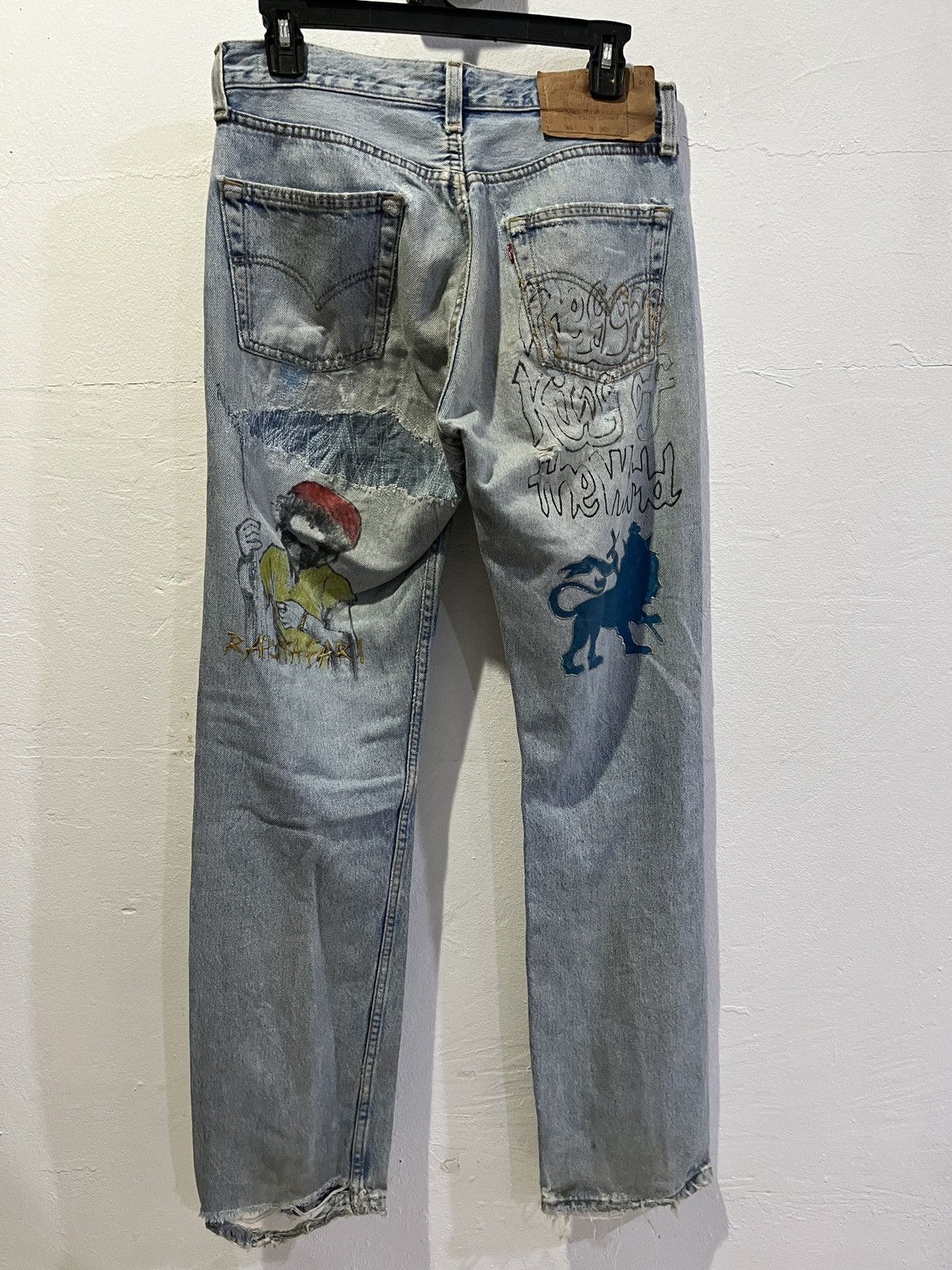 Levi's Vintage Clothing Vintage Levis 501 x Hitomi Handmade x Bob Marley Size US 30 / EU 46 - 7 Thumbnail