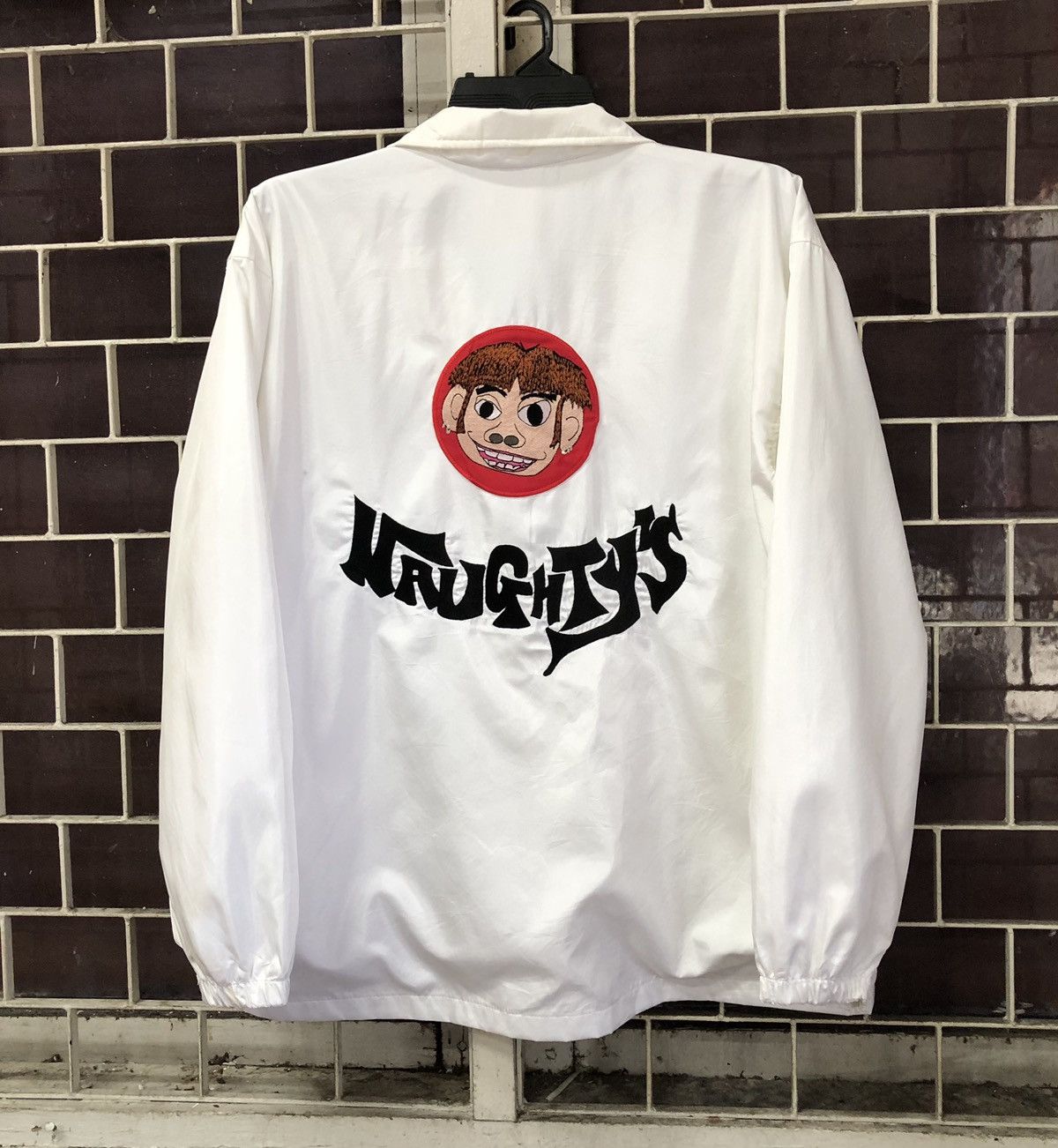 Vintage Vintage NAUGHTY’S Embroidery Nylon Coach Jacket Size US L / EU 52-54 / 3 - 1 Thumbnail