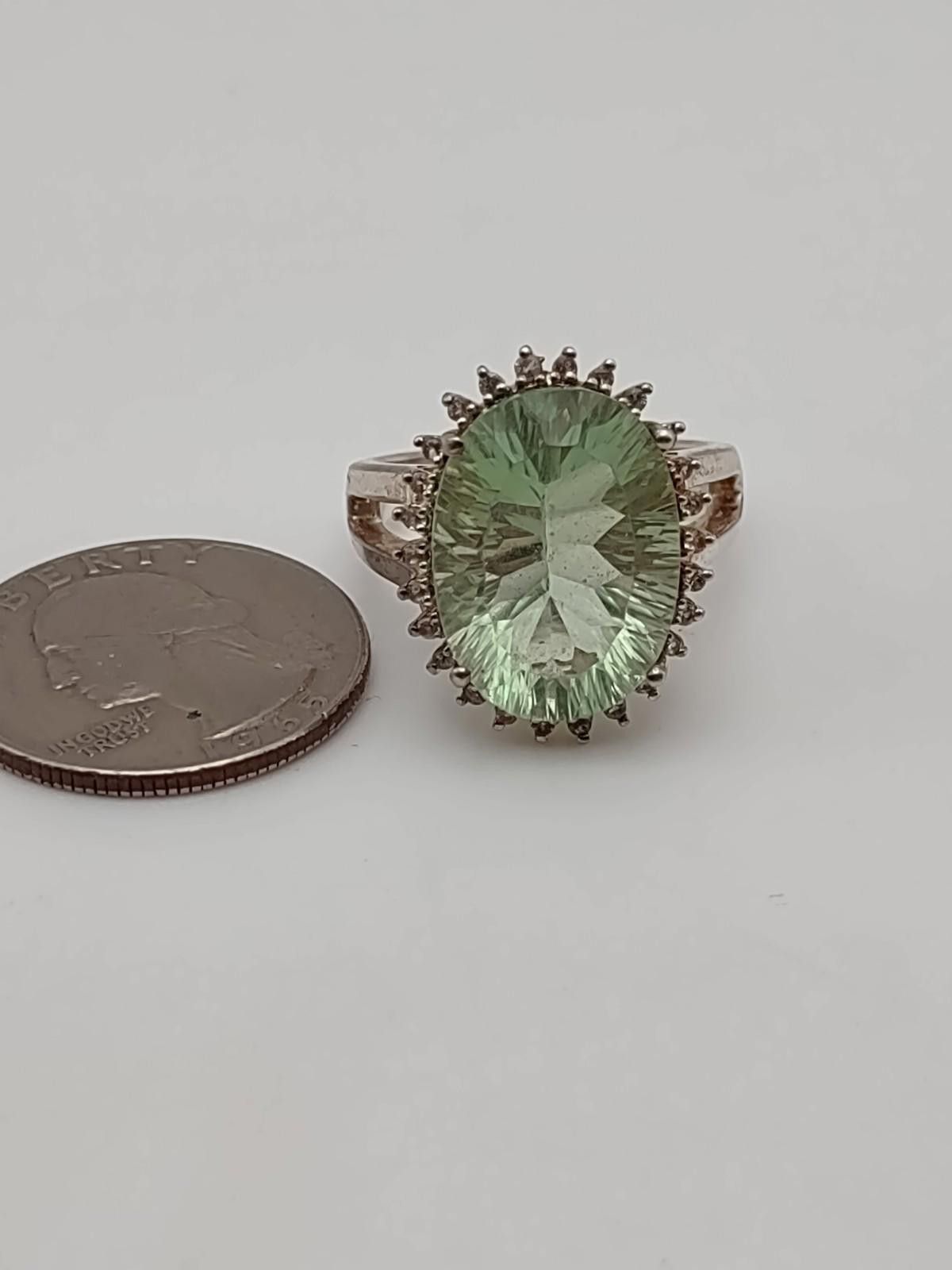 Other TGOC Sterling Green Amethyst Cocktail Ring Sz 9 Size ONE SIZE - 5 Thumbnail