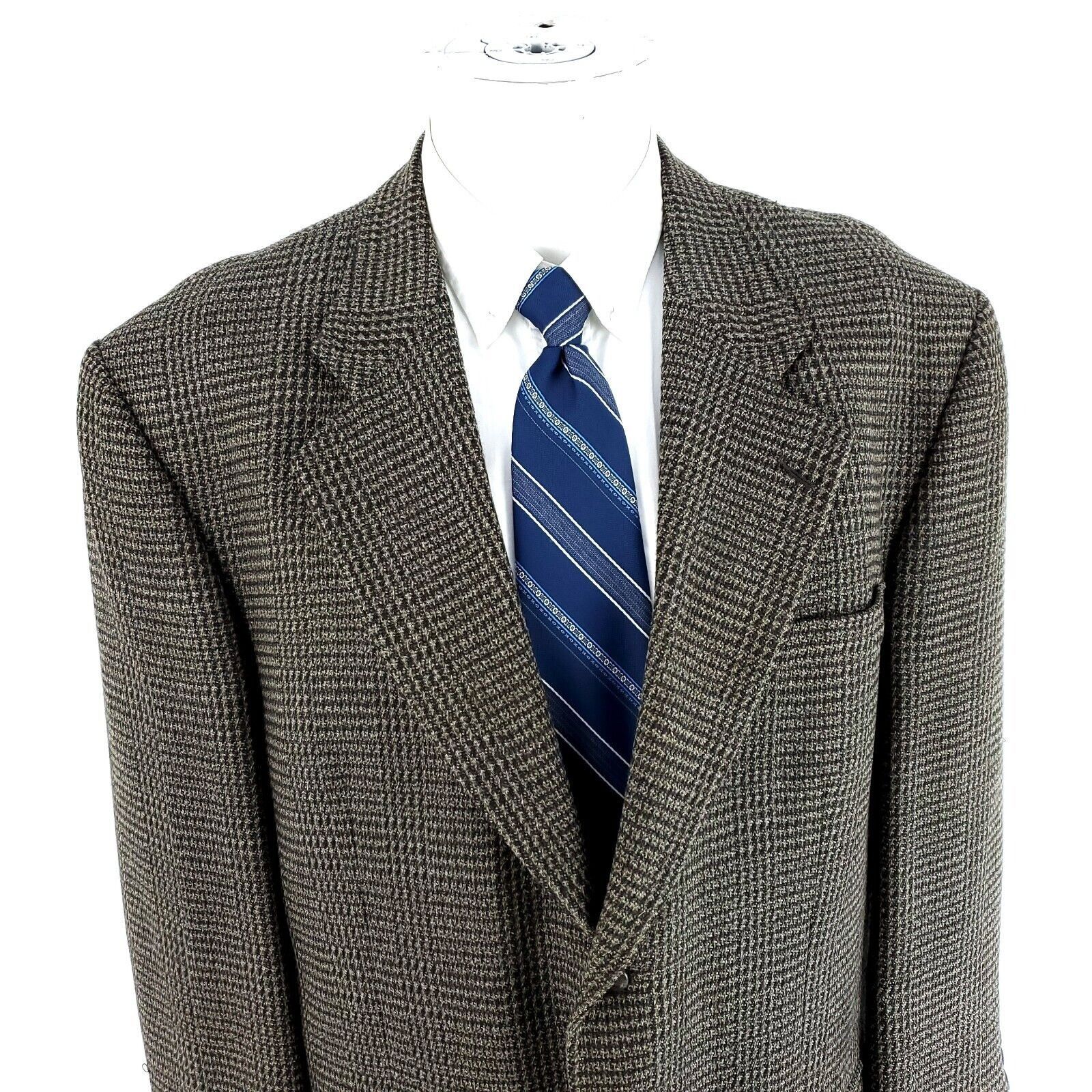 Stafford Stafford Options Worsted Wool Tweed 3 Button Sport Coat 46R Size 46R - 1 Thumbnail
