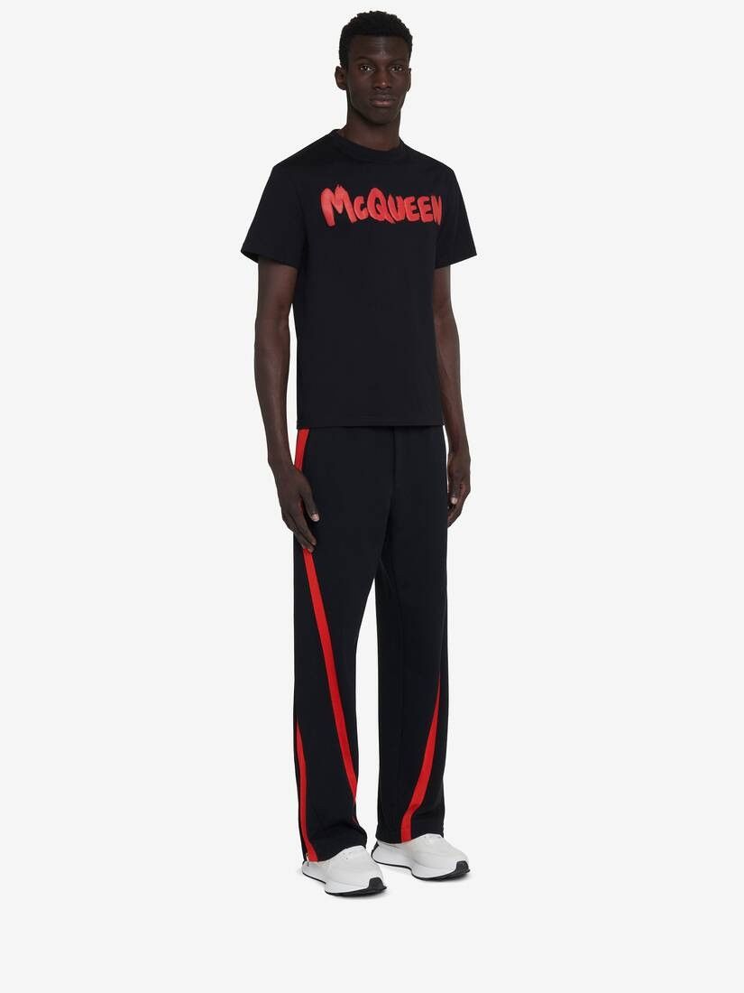 Alexander McQueen o1w1db10725 McQueen Graffiti T-Shirt in Black/Red Size US S / EU 44-46 / 1 - 4 Thumbnail