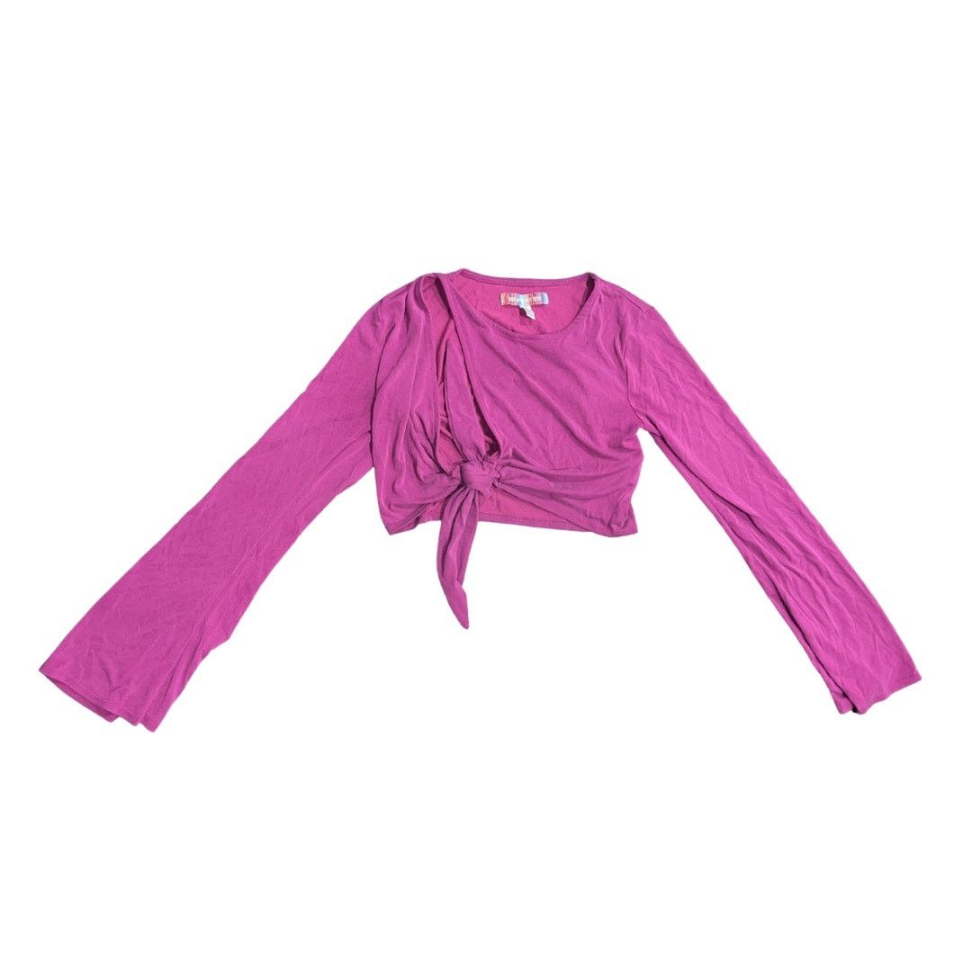 Urban Outfitters Urban Outfitters Elle Keyhole Flare Sleeve Magent wrap top Size S / US 4 / IT 40 - 1 Thumbnail