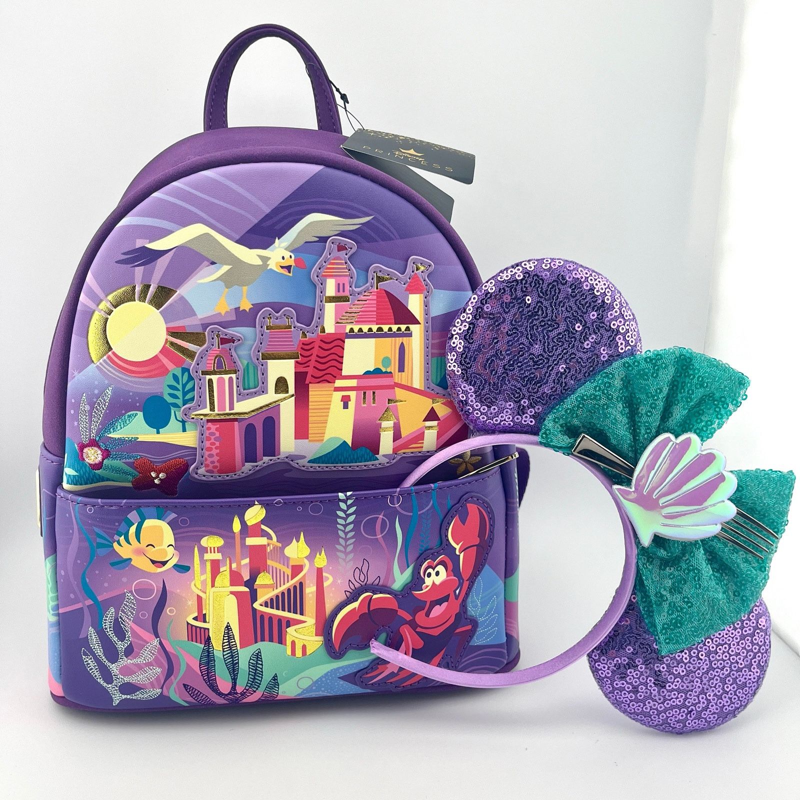 Disney LOUNGEFLY NWT Disney Backpack, Mickey Ears, Little Mermaid Size ONE SIZE - 1 Thumbnail