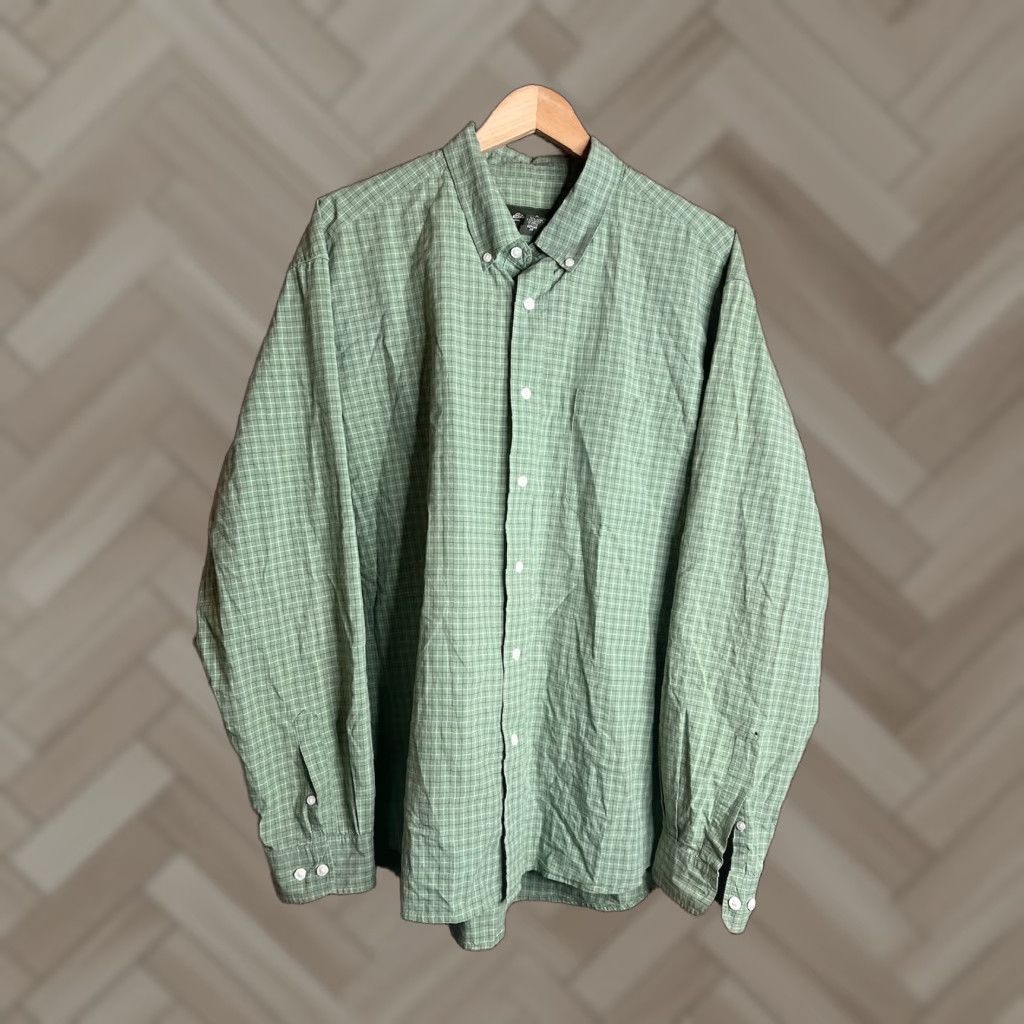 Eddie Bauer Eddie Bauer Shirt Mens XL Long Sleeve Green Plaid Lightweight Pocket Button-Up Knit Cotton Regular Seasonal Outdoors Mens Size US XL / EU 56 / 4 - 1 Thumbnail