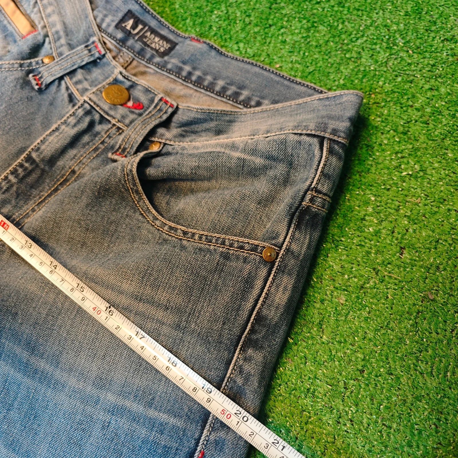 Armani Vintage Armani Jeans Mens 30 blue straight zip 90s Size US 30 / EU 46 - 15 Thumbnail