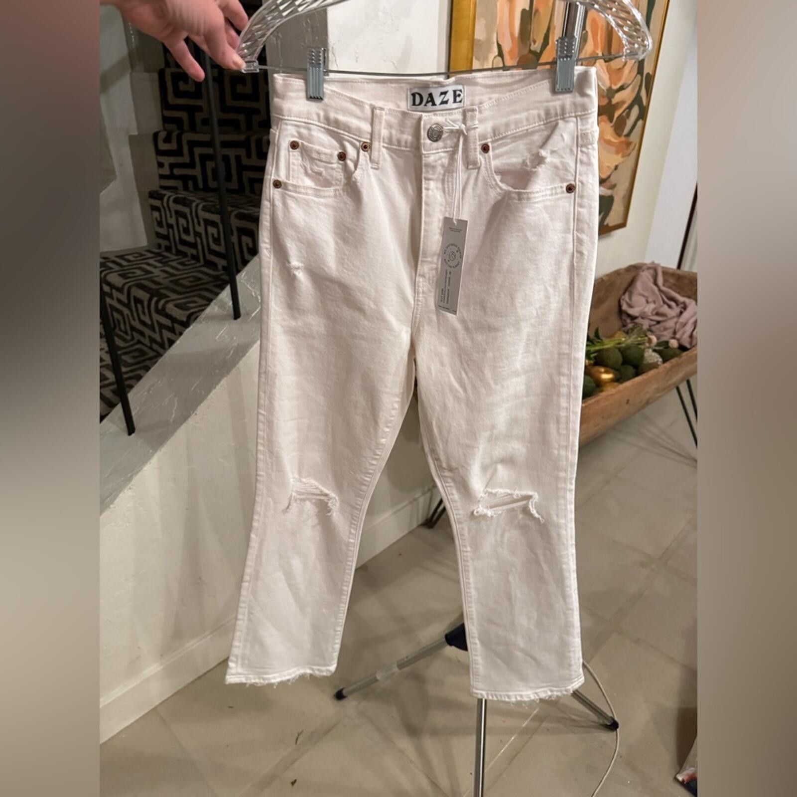 Dale Of Norway DAZE Denim Shy Girl Marshmallow White Distressed Jeans 26 Size 26" / US 2 / IT 38 - 2 Thumbnail