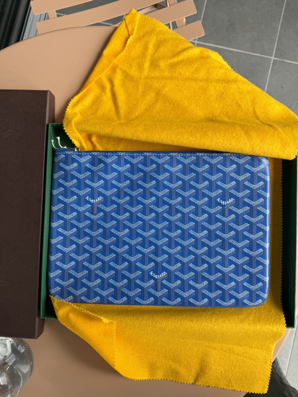image of Goyard Senat Mm Pouch Sky Blue, Men's