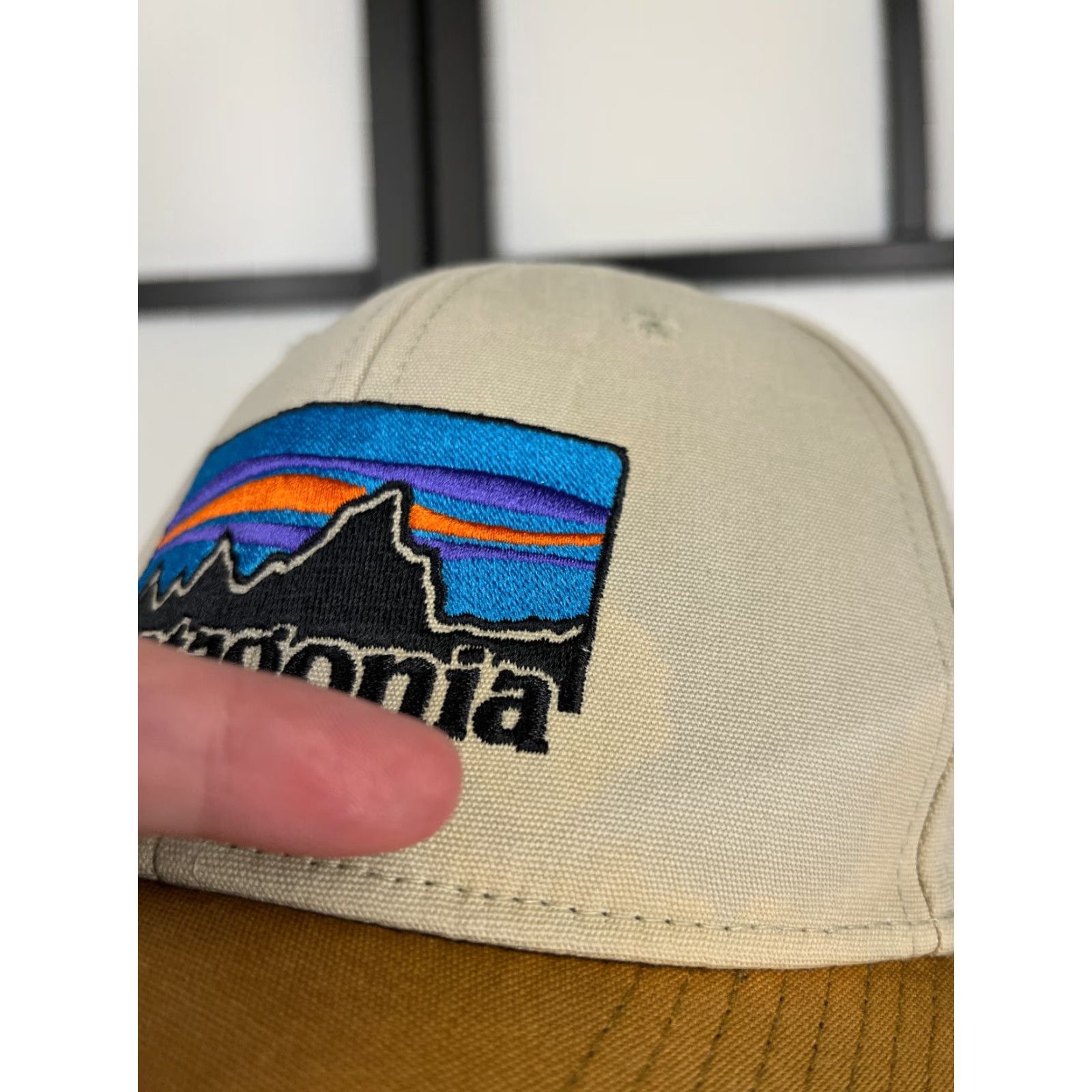 Patagonia Patagonia Hat Cap Snap Back Adult One Size Brown Beige Embroidered Logo Men Sn cap Back Hat Snapback Beach Casual Travel 90s Sport Fish Logo Size ONE SIZE - 3 Thumbnail