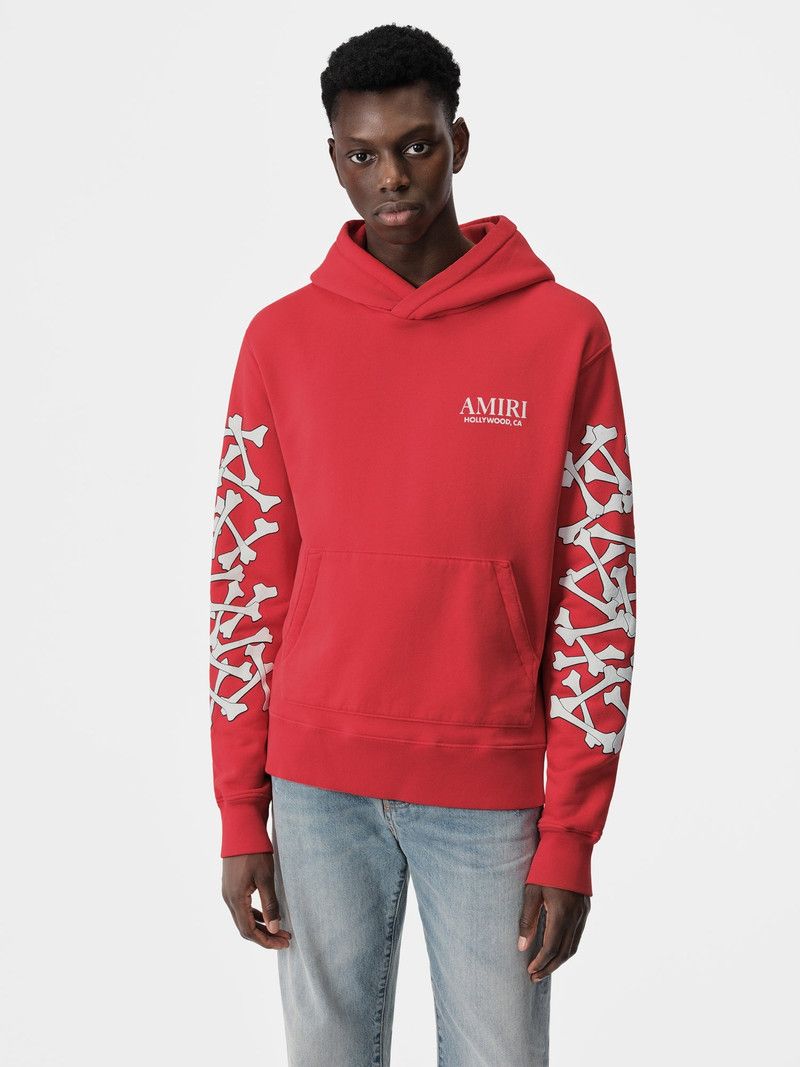 Amiri o1orln0326 Bones Stacked Hoodie in Red Size US S / EU 44-46 / 1 - 3 Thumbnail