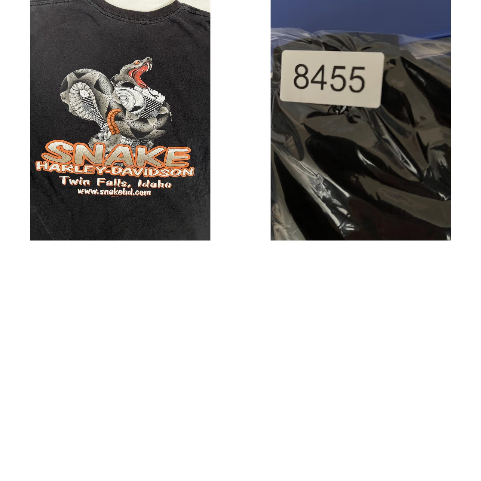 Harley Davidson VINTAGE Harley-Davidson T-Shirt Mens Large Black Short Sleeve Crew Neck Graphic Print Snake Twin Falls Idaho Mens Size US L / EU 52-54 / 3 - 8 Thumbnail