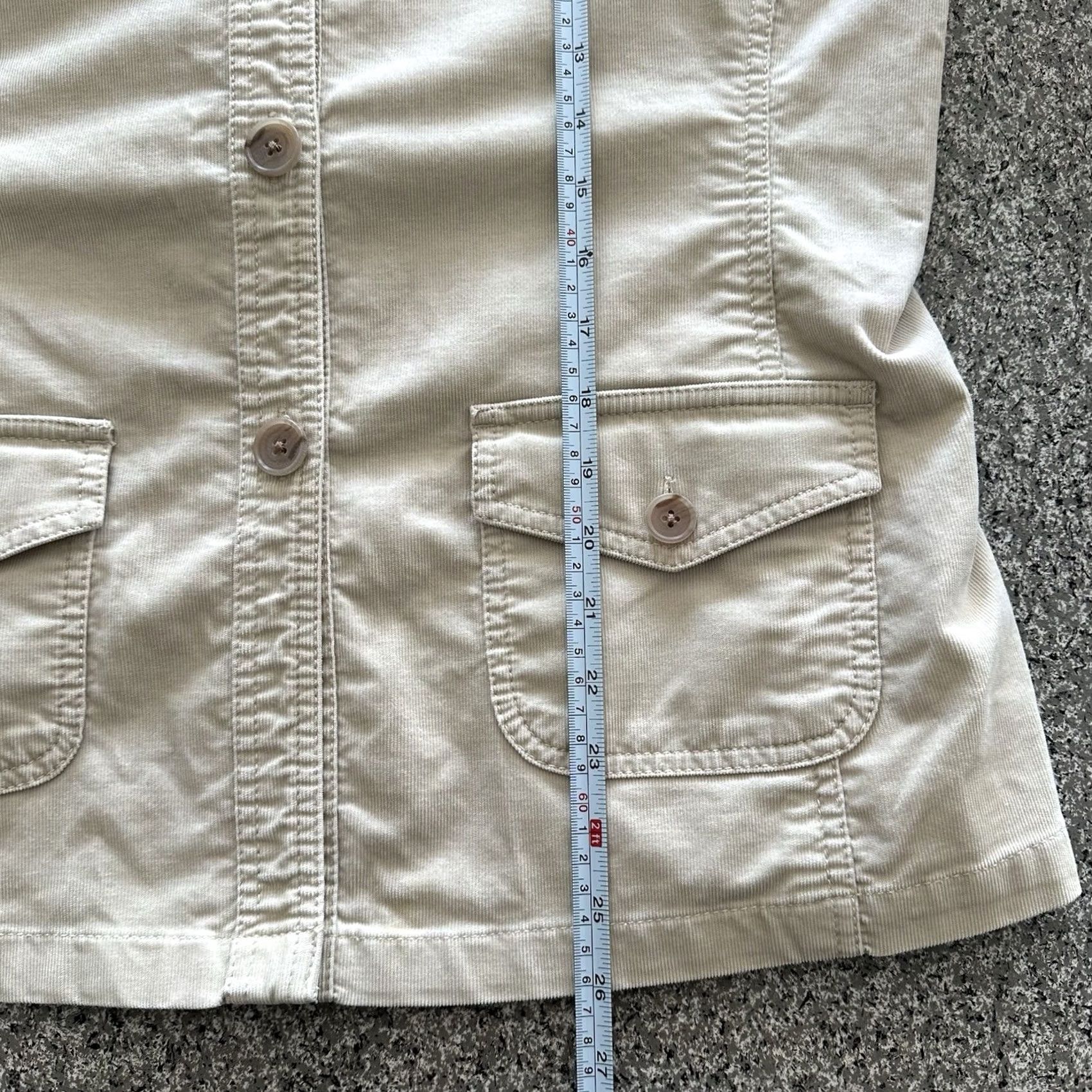 Lands' End Lands' End Jacket Women’s 8 Beige Corduroy Safari Field Button Up Shirt Size M / US 6-8 / IT 42-44 - 7 Thumbnail