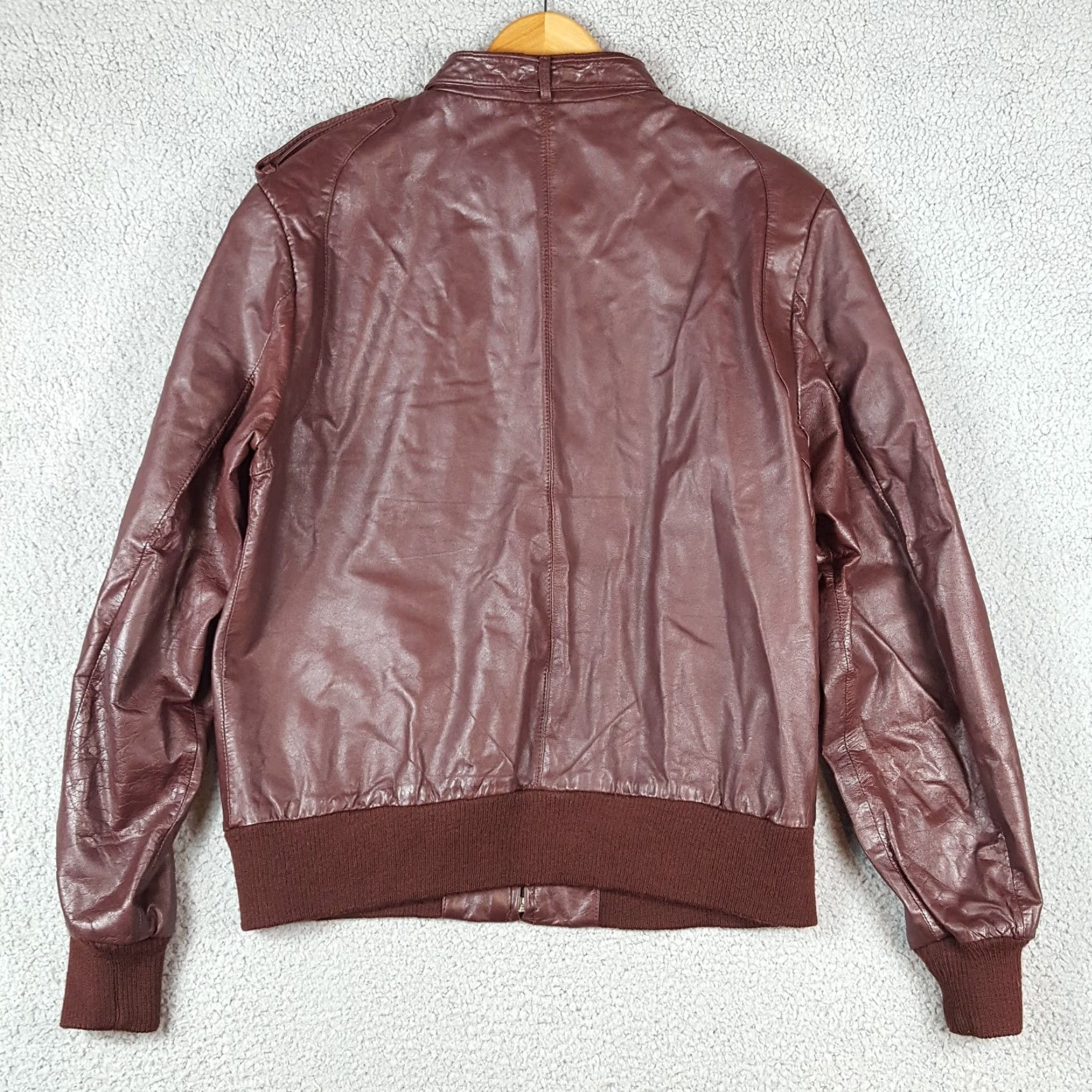 Vintage VINTAGE 80s Leather Cafe Racer Motorcycle Jacket Men’s Size 42 Tall Biker Bomber Retro Outerwear Size US XS / EU 42 / 0 - 7 Thumbnail