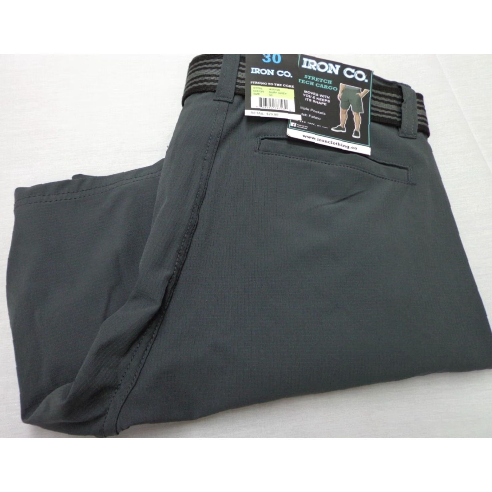 Vintage IRON CO. Warder Stretch Tech Cargo Belted Shorts Surf Grey Size 30 NEW Size US 30 / EU 46 - 2 Thumbnail