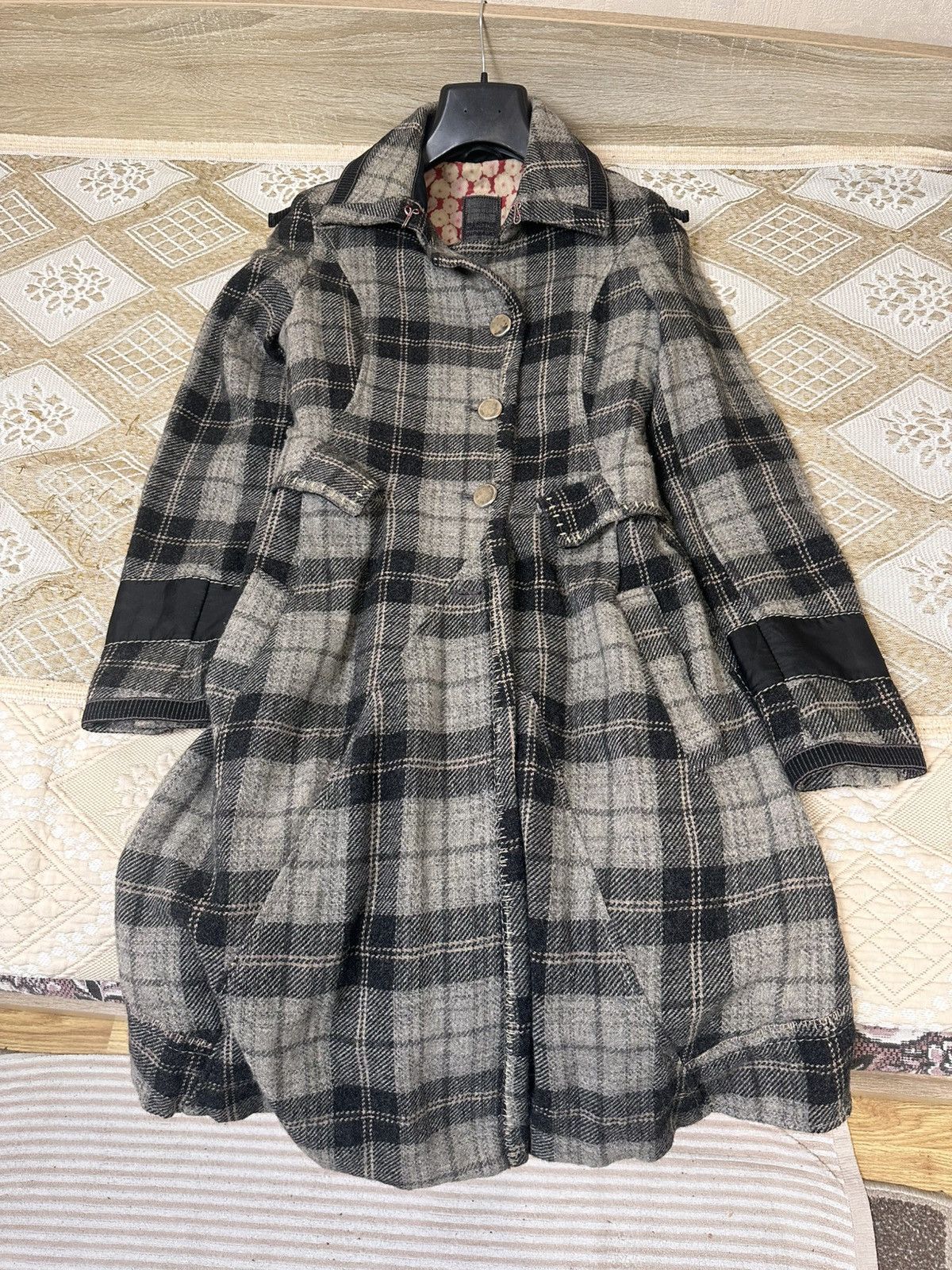 Marithe + Francois Girbaud 🔥 Marithe Francois Girbaud Wool Coat Jacket Check Pattern Size M / US 6-8 / IT 42-44 - 1 Thumbnail