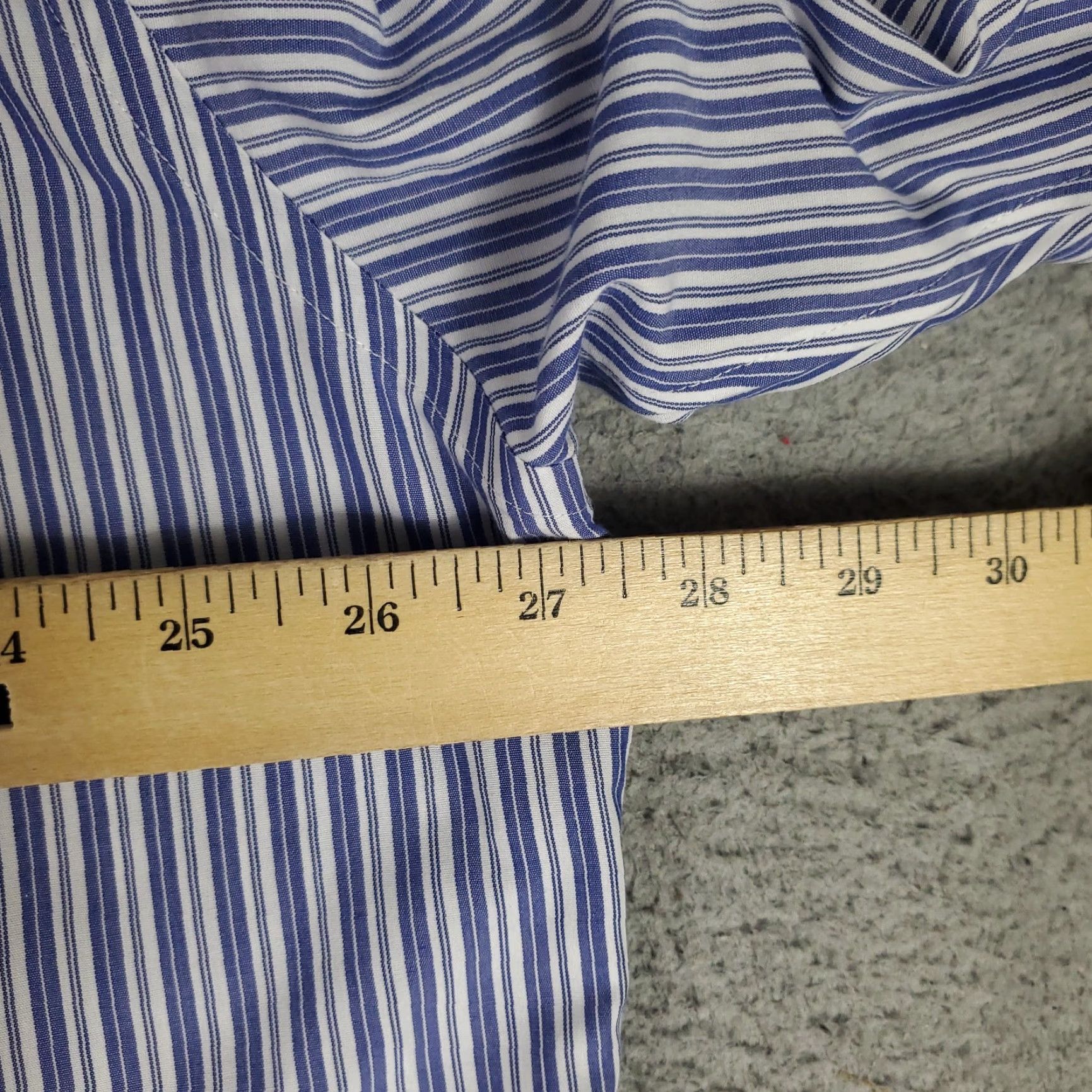 Brooks Brothers Brooks Brothers Shirt Mens 17.5 Blue Striped Madison Dress Button Up Long Sleeve Shirt Regular Size 48R - 5 Thumbnail