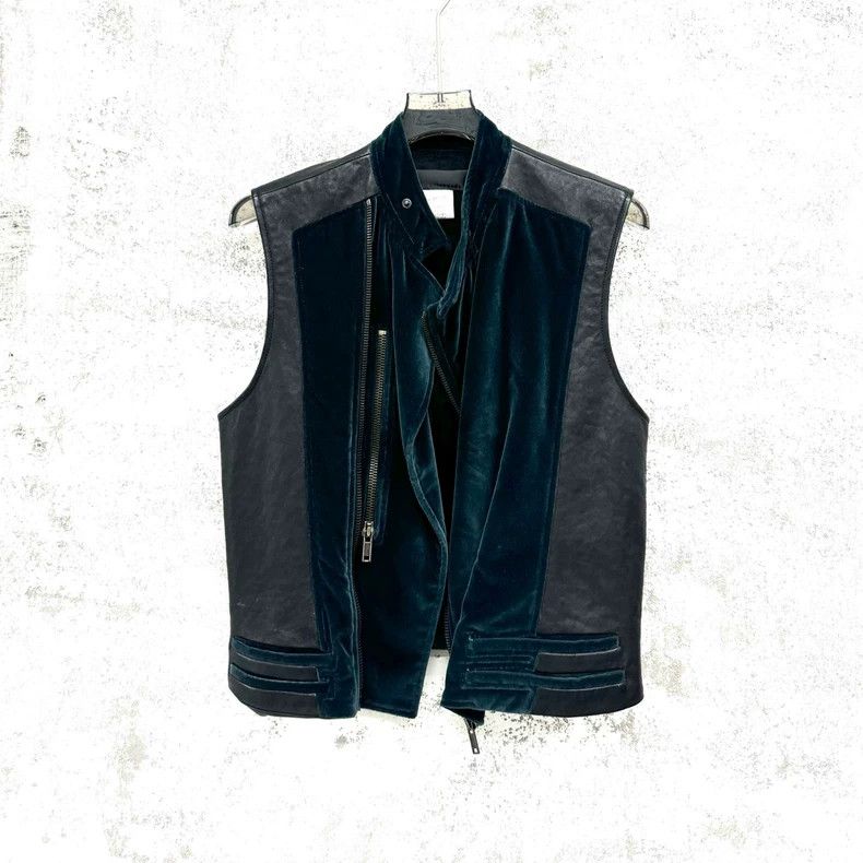 Haider Ackermann Haider Ackermann size154cm Velvet patchy vest Size S / US 4 / IT 40 - 1 Thumbnail