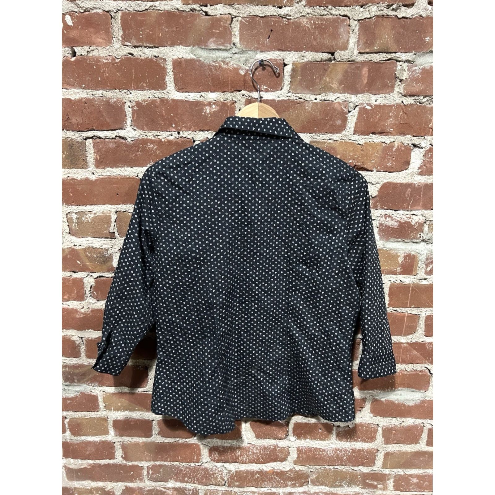 Vintage Chicos Womens Black Polka Dot Long Sleeve Button-Up Shirt Size 1 Size XS / US 0-2 / IT 36-38 - 2 Thumbnail