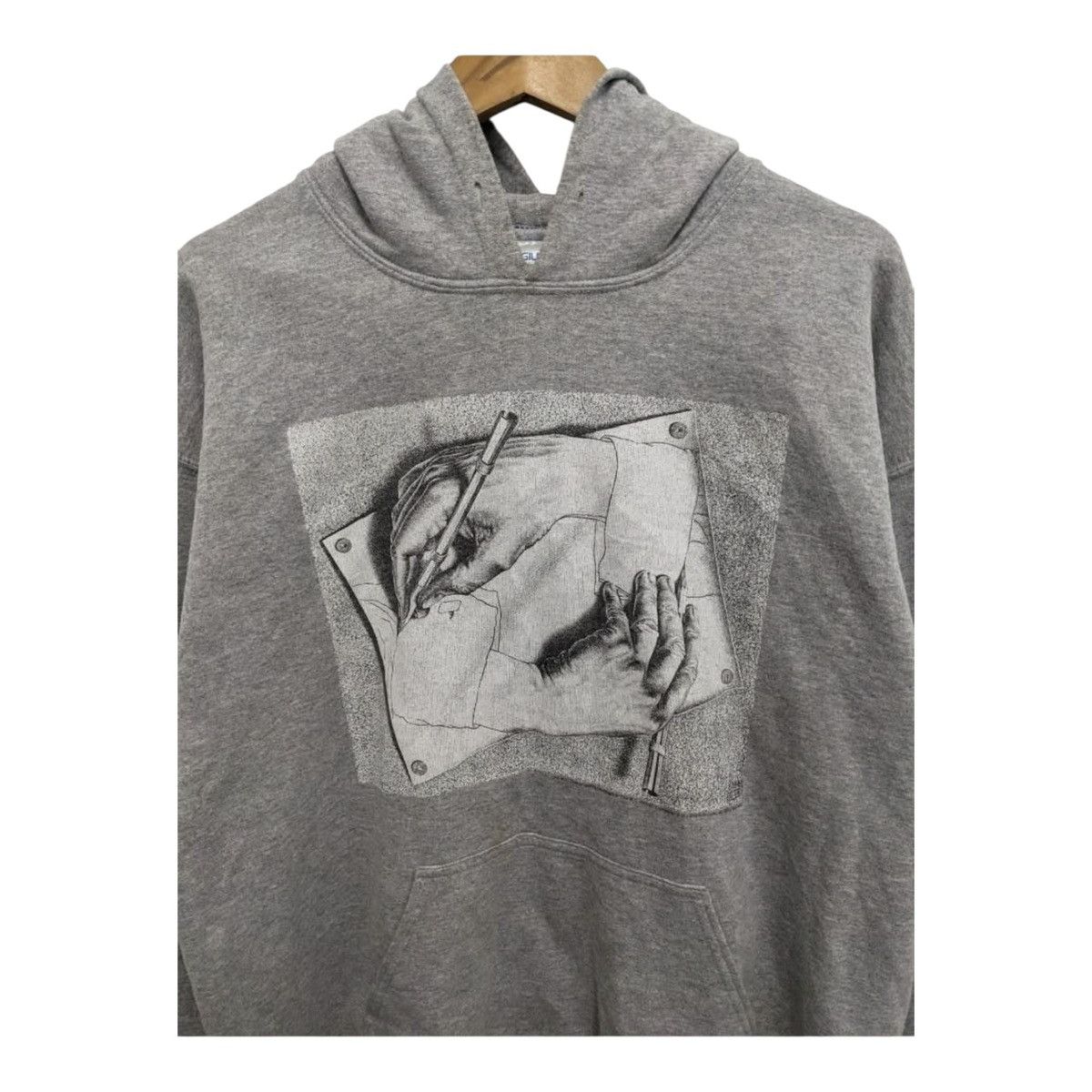 Other Vintage Mc Escher Drawing Hands Pullover Hoodie Size US L / EU 52-54 / 3 - 3 Thumbnail