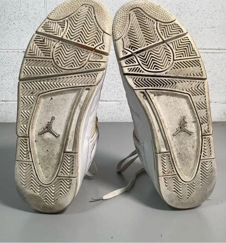 Jordan Brand × Nike Nike Air Jordan 4 Retro Pure Money 11.5 White Silver Leather Size US 11.5 / EU 44-45 - 8 Thumbnail