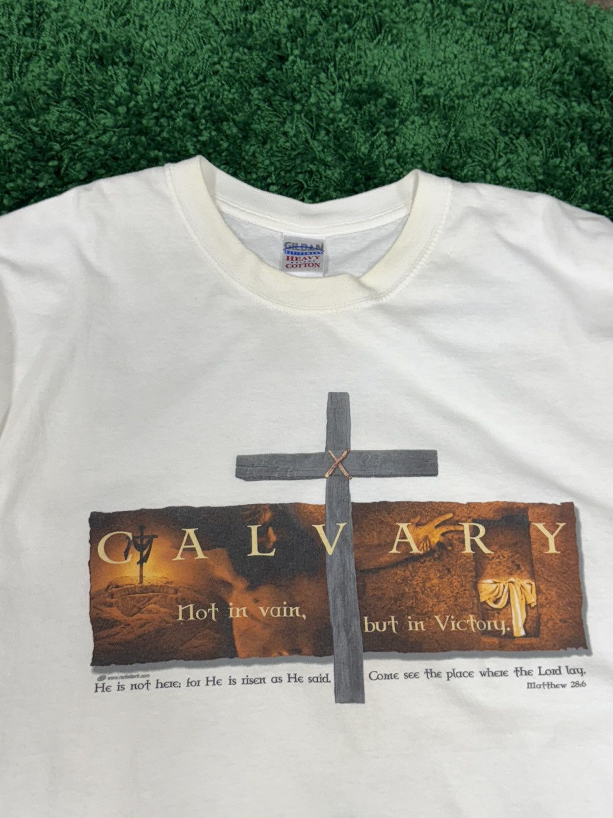 Vintage Vintage Gildan Calvary Cross Christ Church Logo White Tee XL Size US XL / EU 56 / 4 - 3 Thumbnail
