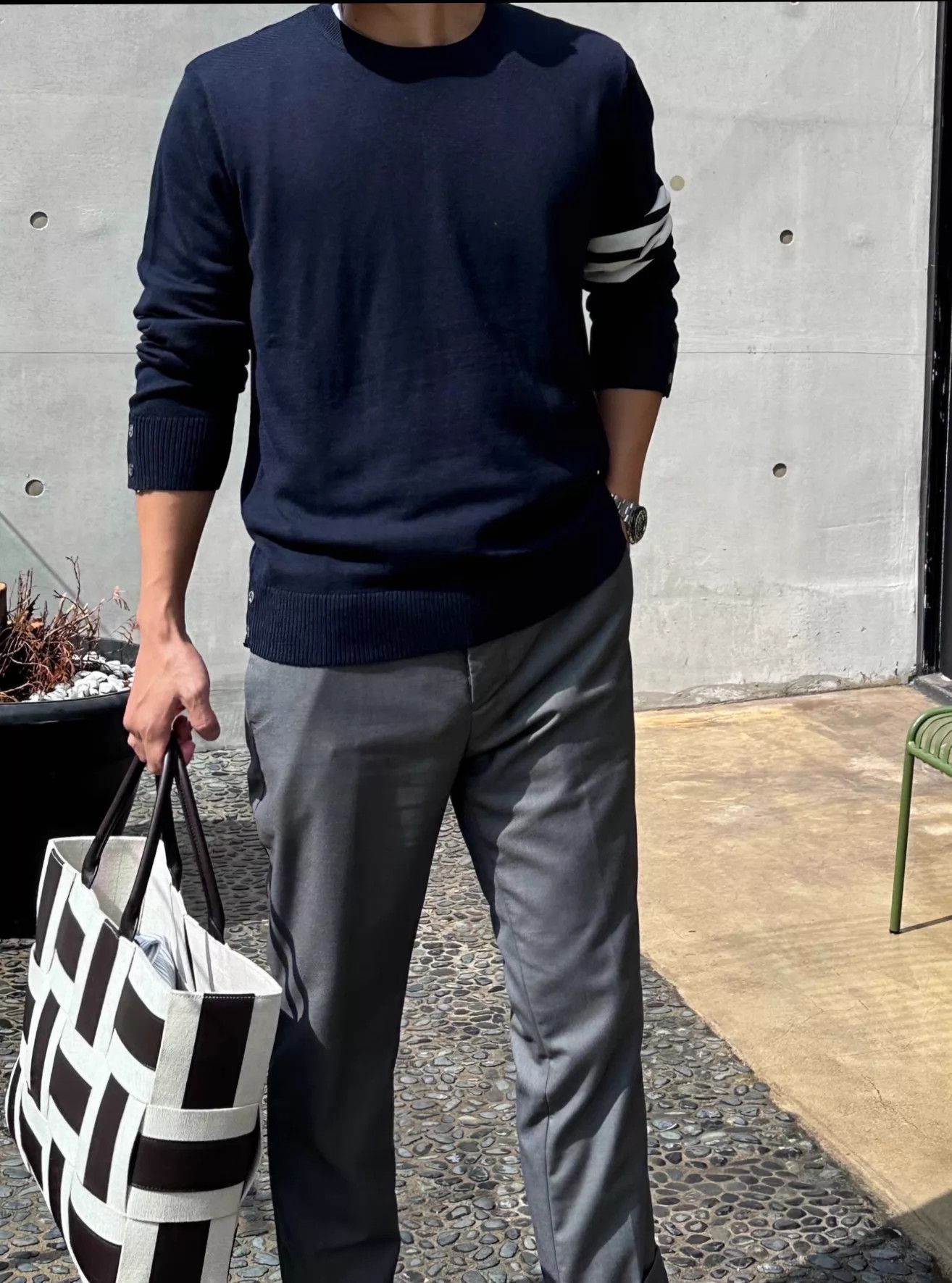 Thom Browne Thom Browne 4-Bar Wool Crewneck Navy Men's Size5 Size US XXL / EU 58 / 5 - 9 Thumbnail