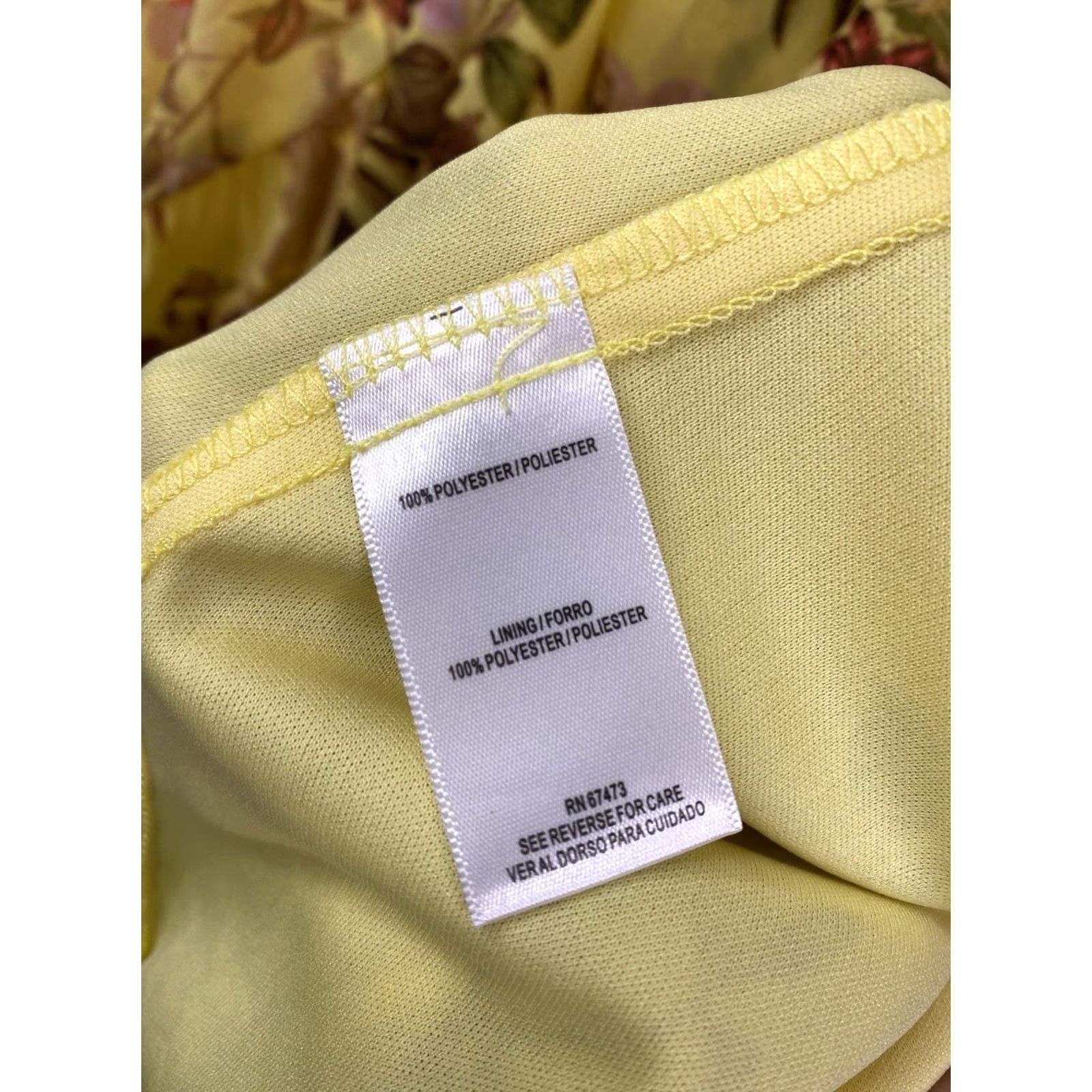 Vintage Maison Tara Dress Womens Midi V-Neck Yellow Floral Chiffon Bohemian NWT Size 12 Holiday? Size XL / US 12-14 / IT 48-50 - 7 Thumbnail
