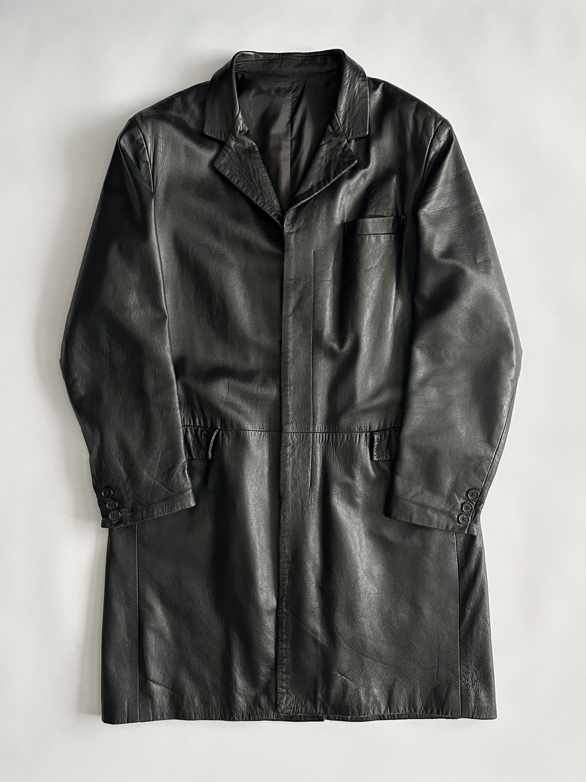 Alexander McQueen Alexander McQueen 90’s Long Leather Coat Size US L / EU 52-54 / 3 - 4 Thumbnail