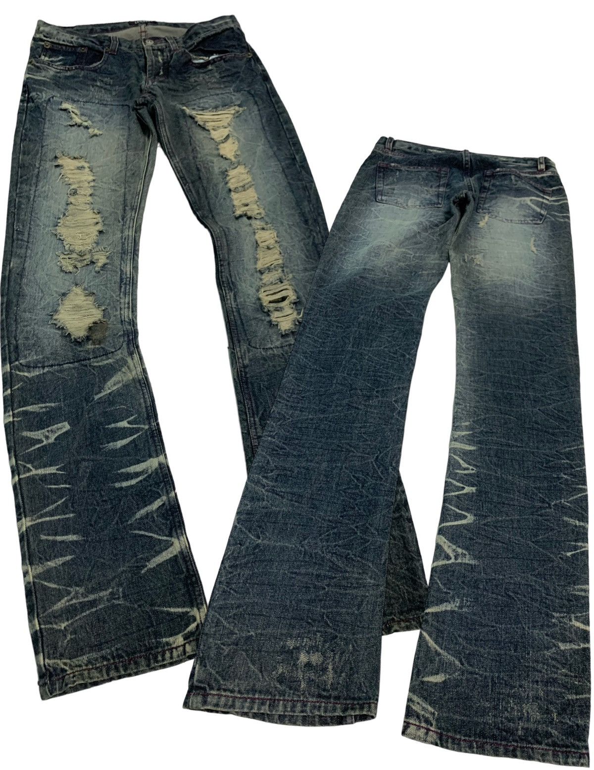 Japanese Brand 🔥Rare Japanese Brand Lowbox Distressed Asid Wash Design Size US 30 / EU 46 - 1 Thumbnail