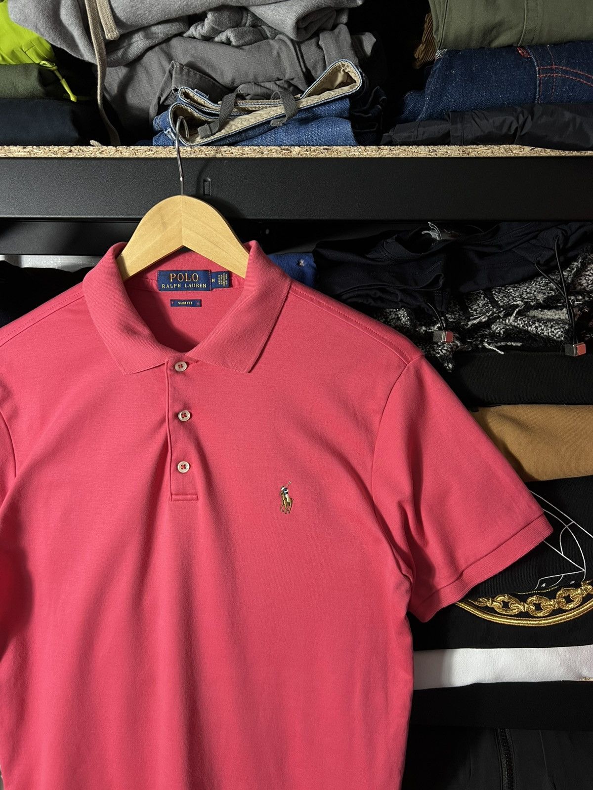 Polo Ralph Lauren 💗 Polo Ralph Lauren Slim Fit Polo Shirt Pink Size M Size US M / EU 48-50 / 2 - 2 Thumbnail