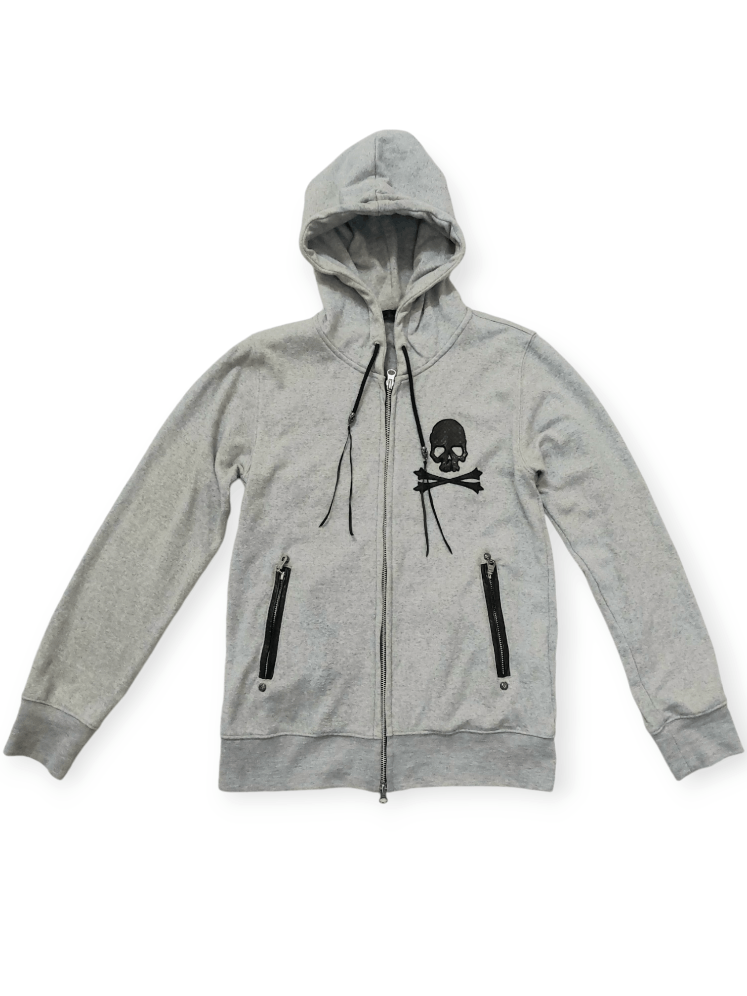 Custom Culture Real Snake Skin Part Skull Hoodie