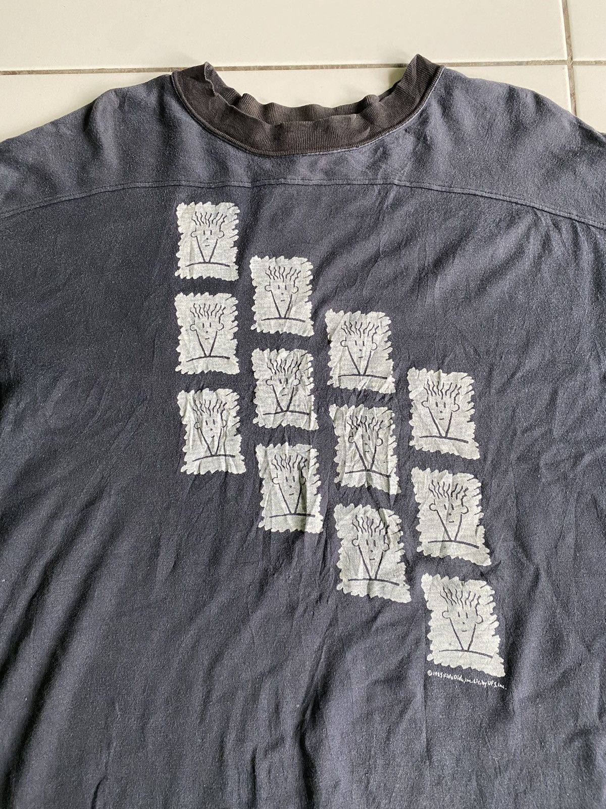 Vintage 1985s Fido Dido 3 Quarter colour block picture Rare Shirt Size US M / EU 48-50 / 2 - 3 Thumbnail