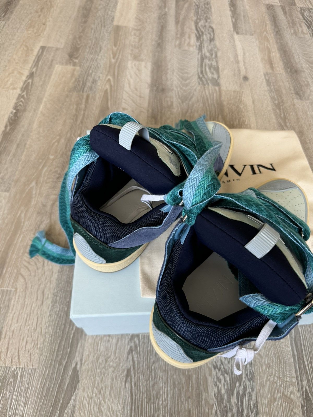 Lanvin Lanvin Curb Lace Sneaker Blue Size US 8 / EU 41 - 7 Thumbnail