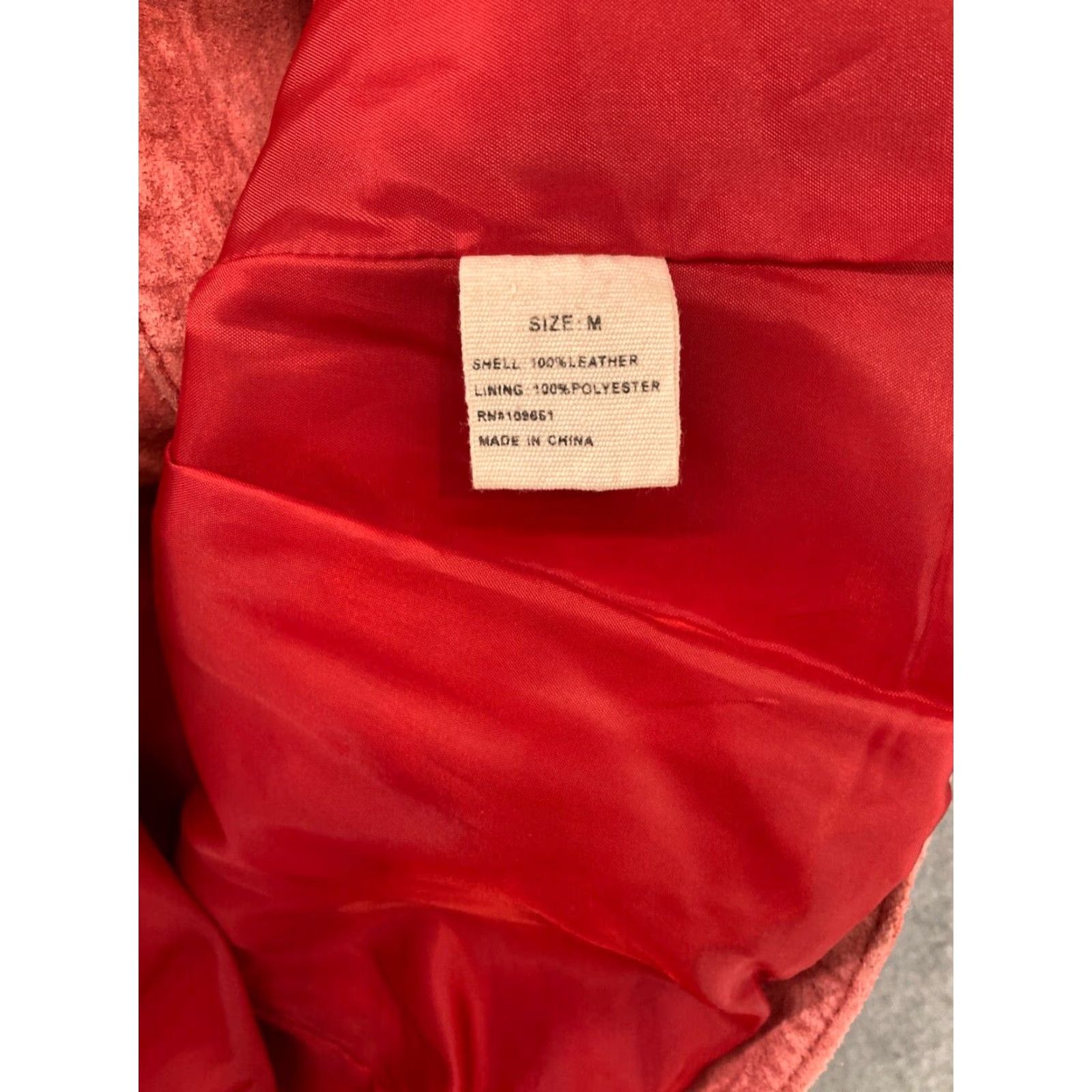 Vintage Leather Jacket Womens Medium Red Button Up 90s Vintage? Size M / US 6-8 / IT 42-44 - 5 Thumbnail