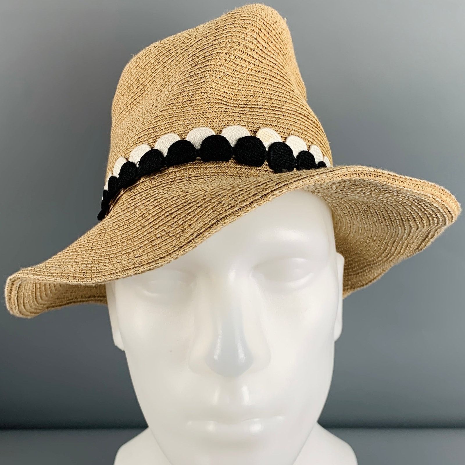 Eugenia Kim EUGENIA KIM Beige Natural Woven Toyo Paper Cotton Hat Size ONE SIZE - 2 Thumbnail