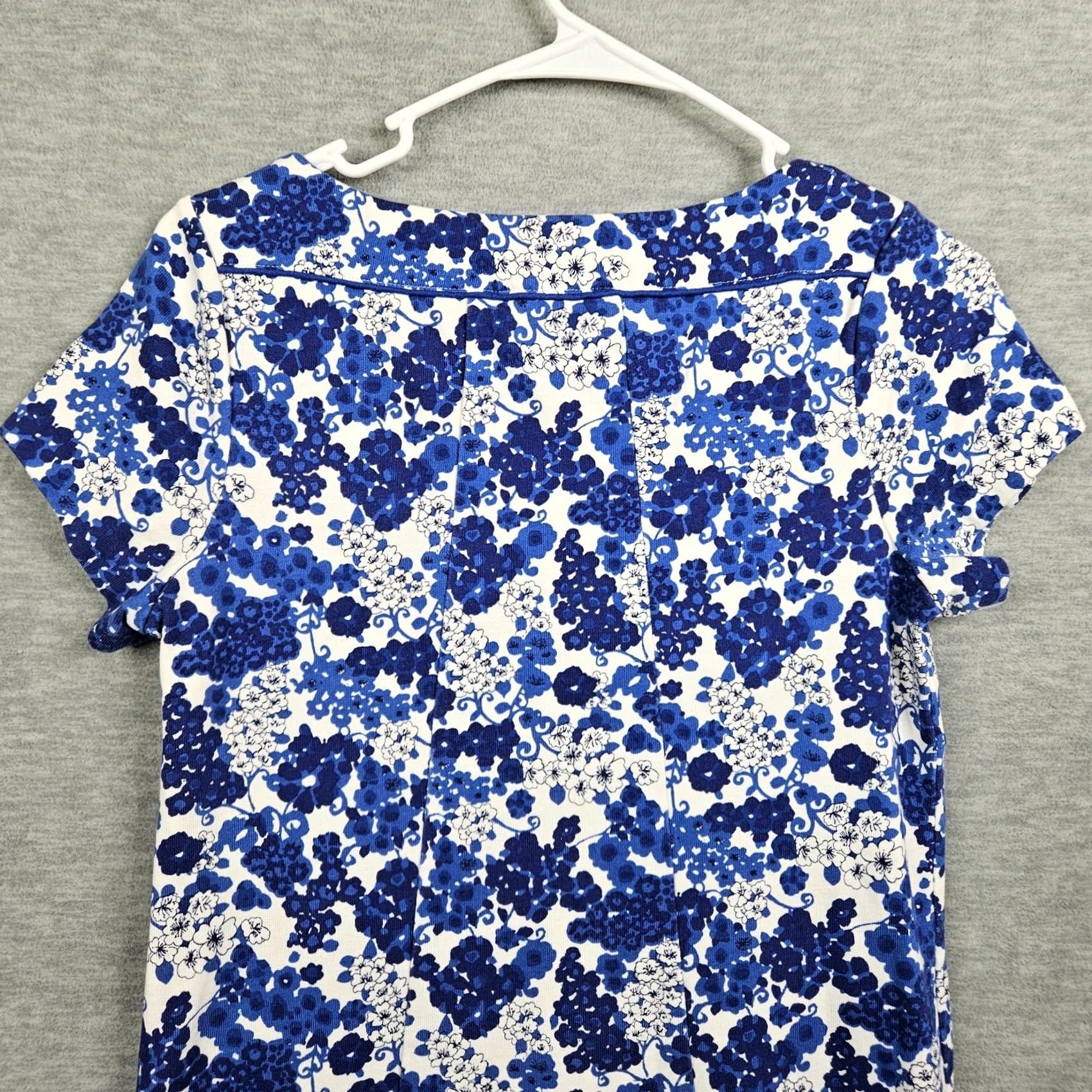 Boden Boden Dress Floral Print Short Sleeve Shift Dress Women 6R Blue White Cotton All Season Vintage No Size 28" / US 6 / IT 42 - 8 Thumbnail